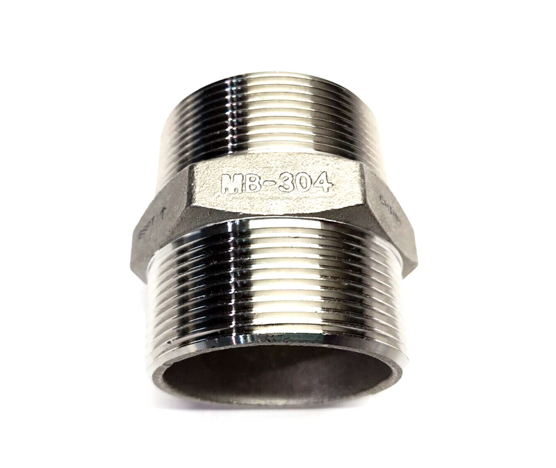 4810T239 British Standard Low-Pressure 304 SS Male Pipe Fitting 2" BSPT x 2" NPT - Maverick Industrial Sales