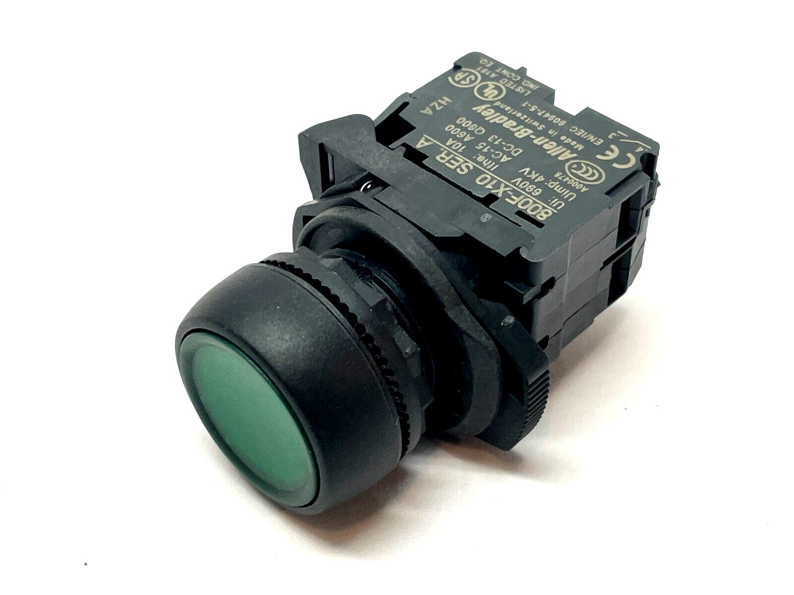 Allen Bradley 800FP-LF3 Pushbutton Green w/ 800F-N3G Ser. A Lamp - Maverick Industrial Sales