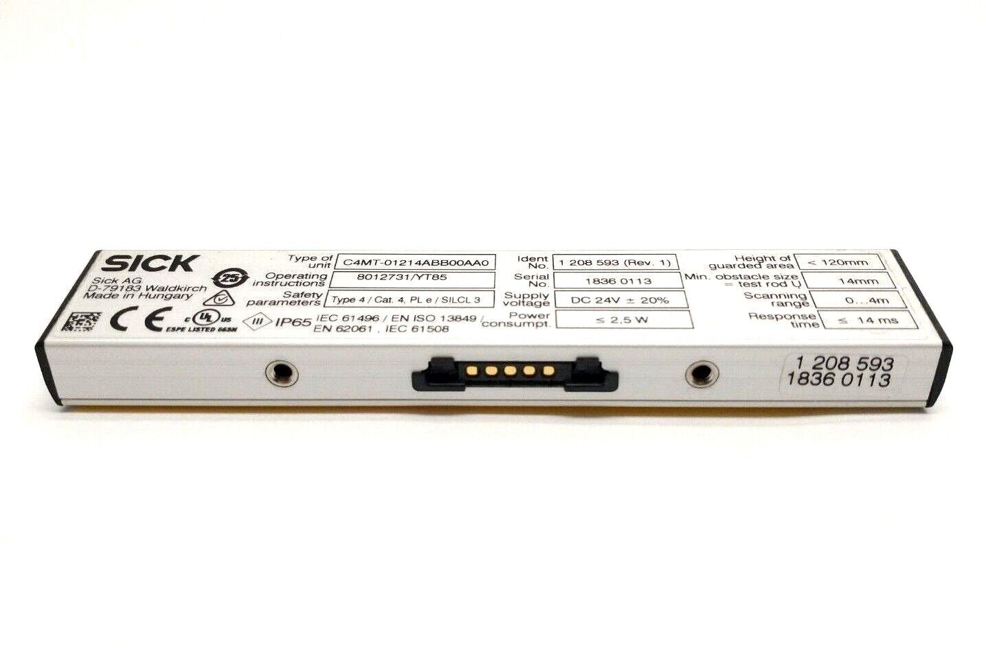 Sick C4MT-01214ABB00AA0 Rev. 1 miniTwin4 Safety Light Curtain 5m Range 1208593 - Maverick Industrial Sales