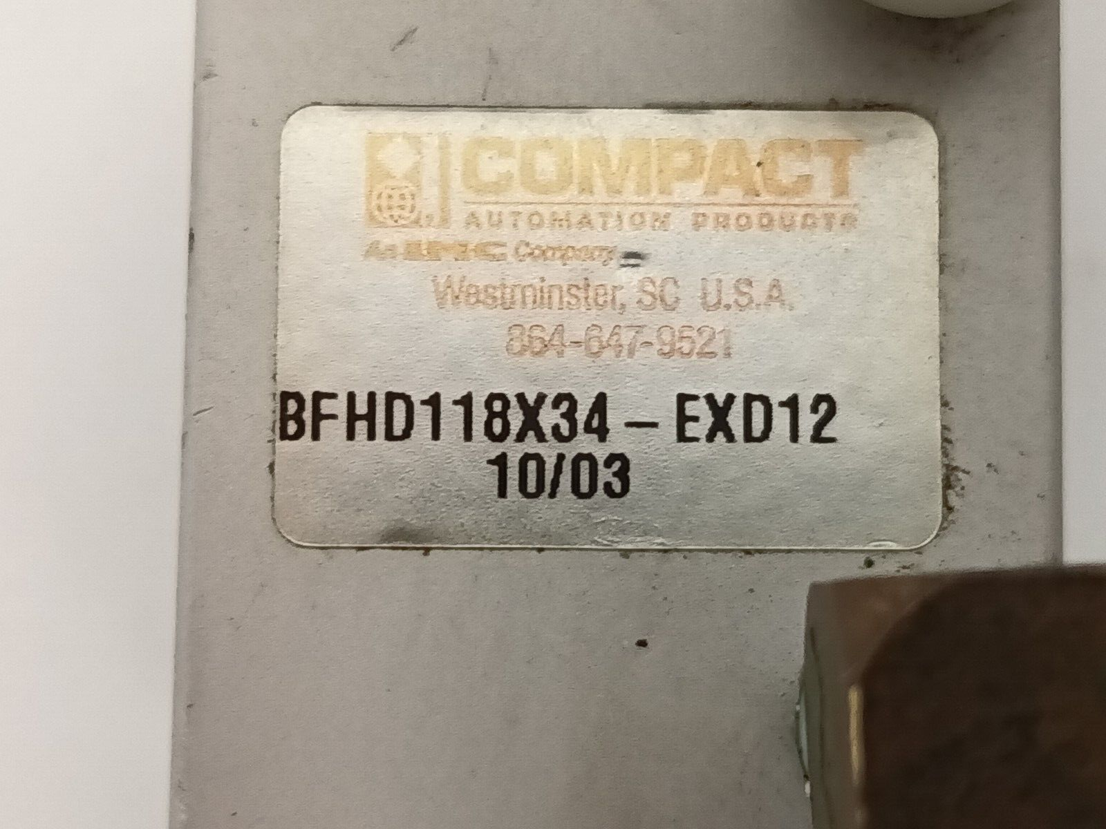Compact Automation Products BFHD118X34-EXD12 Cylinder 1-1/8" Bore 3/4" Stroke - Maverick Industrial Sales