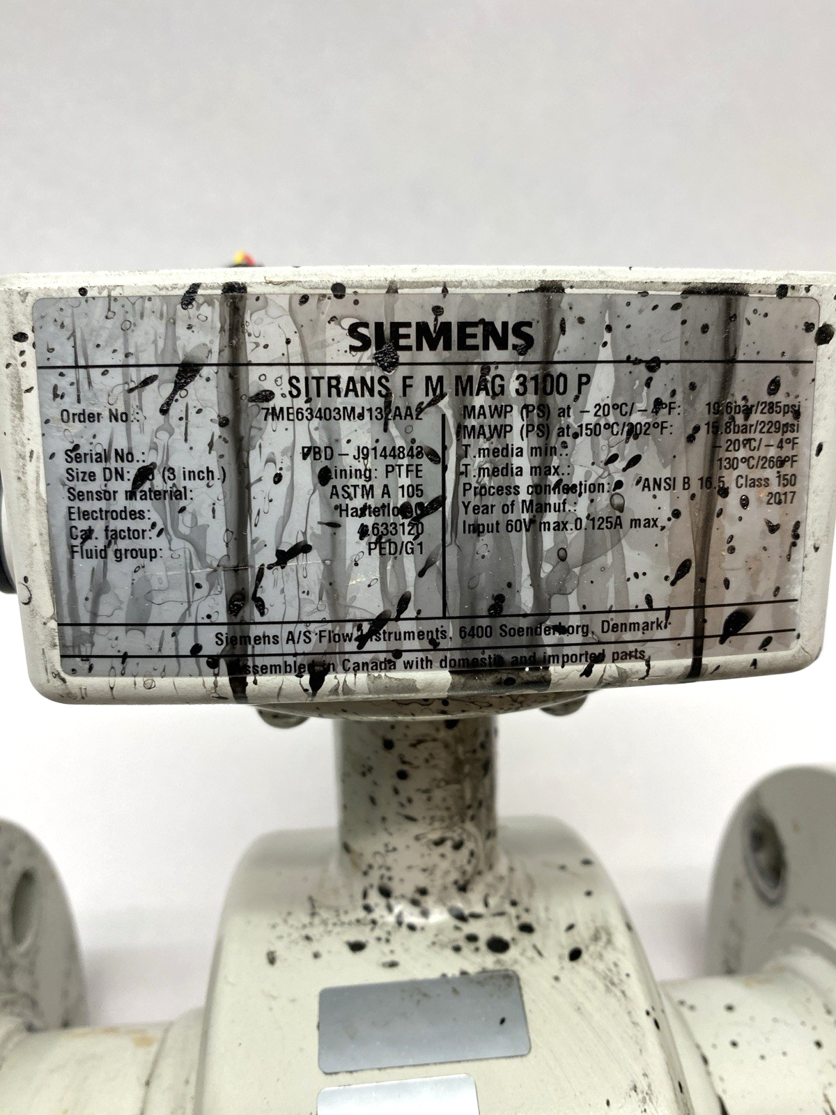 Siemens Sitrans FM MAG 3100 P Full Bore Electromagnetic Flow Sensor 3 Inch - Maverick Industrial Sales