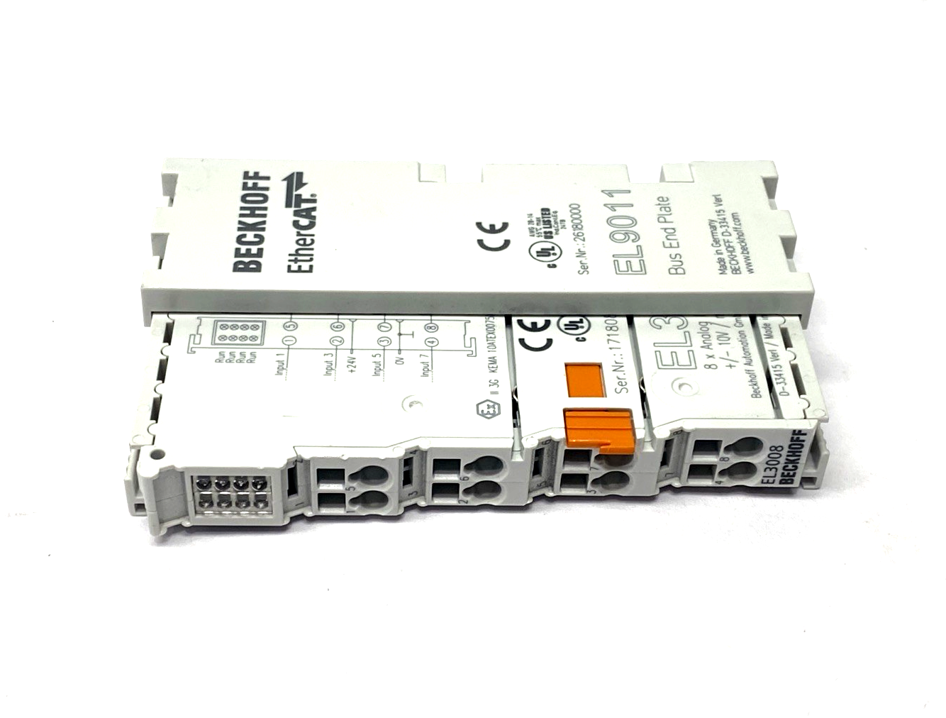Beckhoff EL3008 EtherCAT Terminal, 8-Channel Analog Input Module - Maverick Industrial Sales
