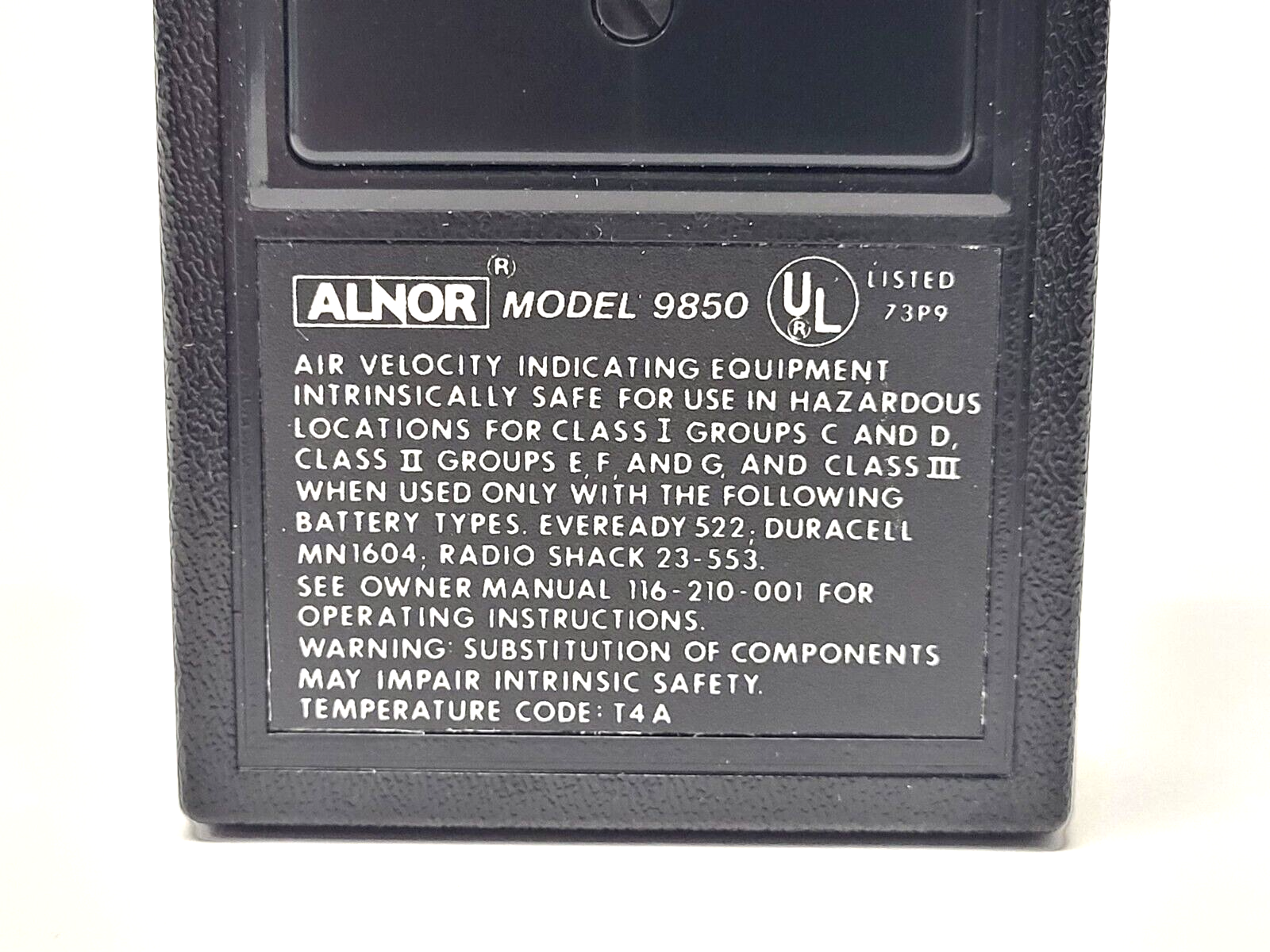 ALNOR 9850 Thermo-Anenometer Air Velocity Indicating Equipment - Maverick Industrial Sales