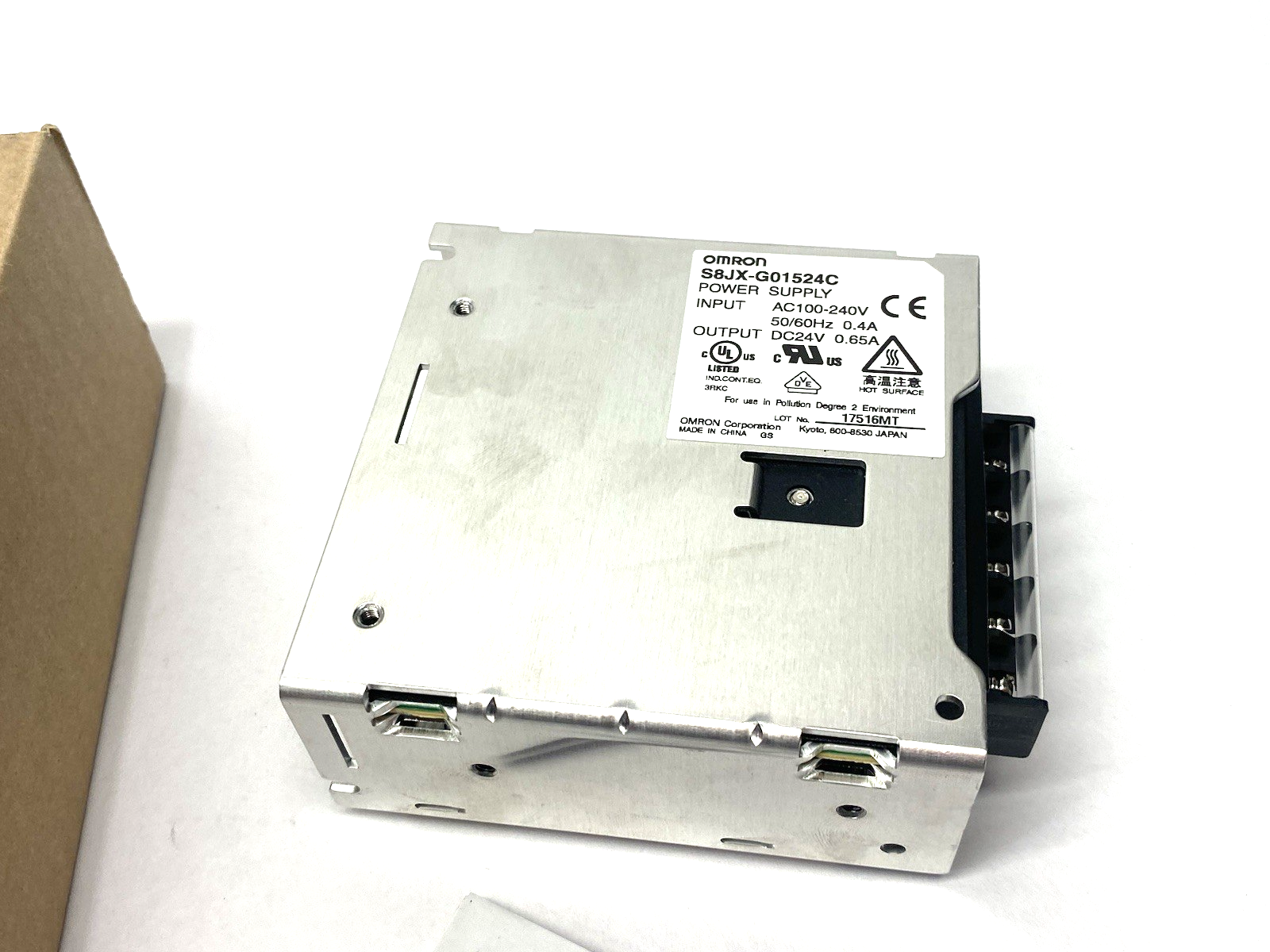 S8JX-G01524C | Omron Covered Power Supply Input 100 to 240 VAC, Output 24V 0.65A - New – Open box - Maverick Industrial Sales