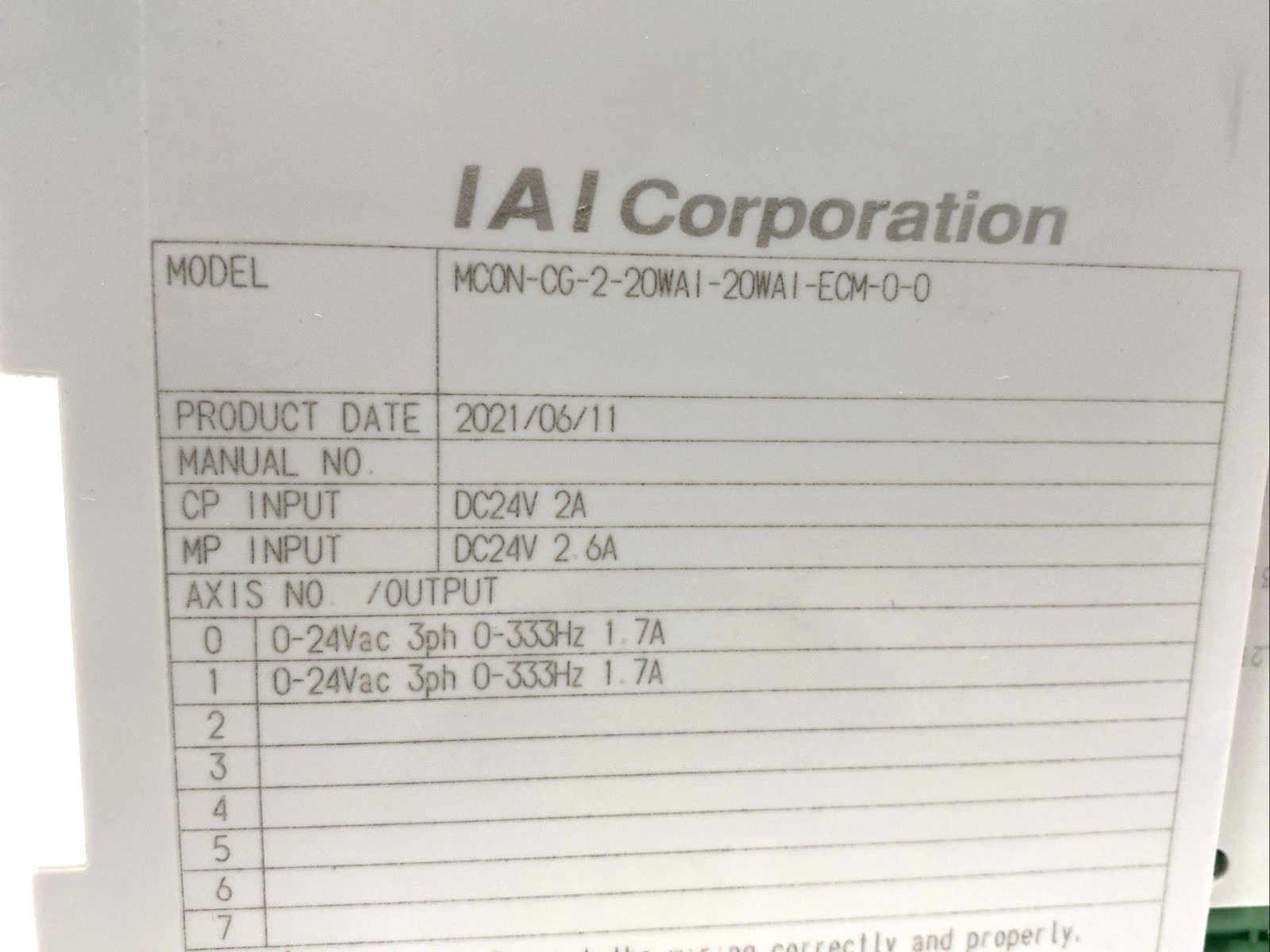 IAI MCON-CG-2-20WAI-20WAI-ECM-0-0 Controller, Motion Type - Maverick Industrial Sales