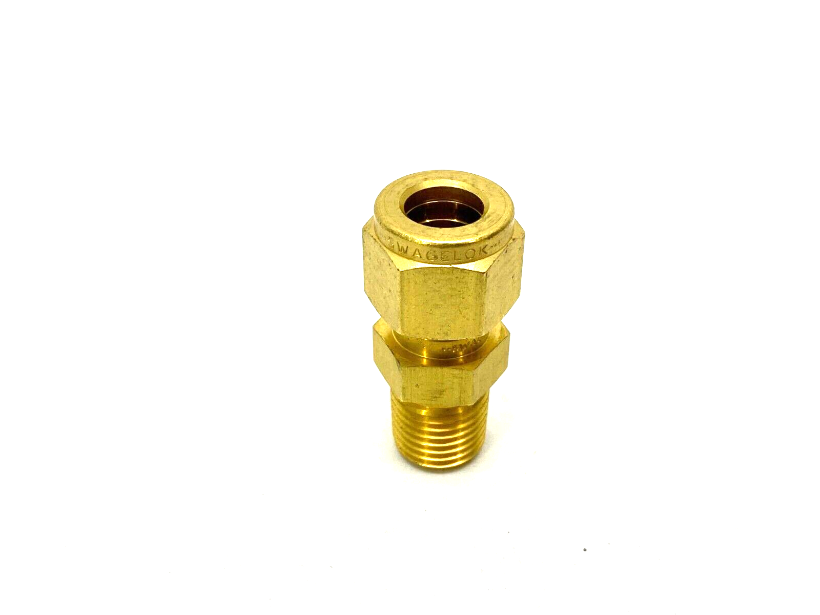 Swagelok B-600-1-4 Brass Compression Tube Fitting 3/8" Tube OD 1/4" NPT Thread - Maverick Industrial Sales