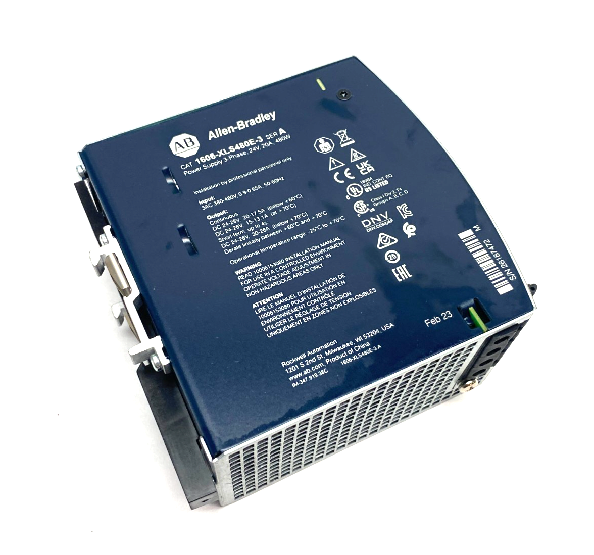 Allen Bradley 1606-XLS480E-3 Ser. A Power Supply 3-Phase 24V 20A 480W - Maverick Industrial Sales