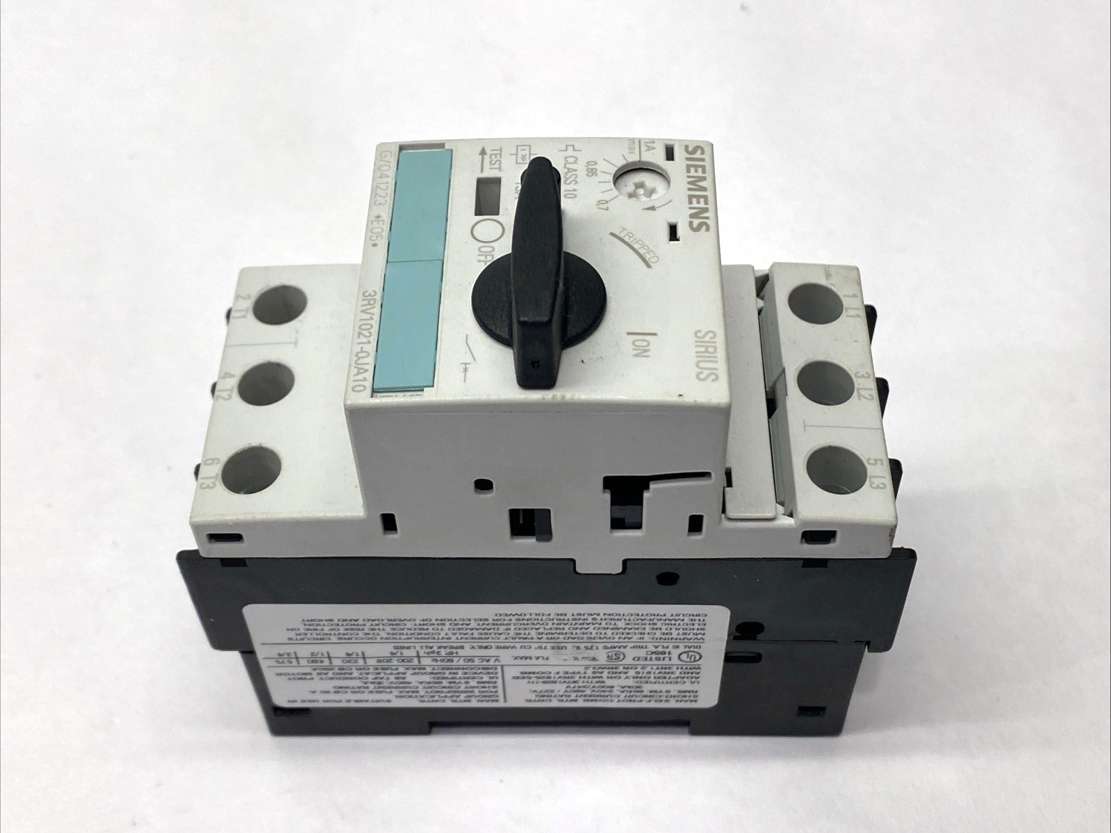 Siemens 3RV1021-0JA10 Motor Circuit Breaker 3-Phase 480V - Maverick Industrial Sales