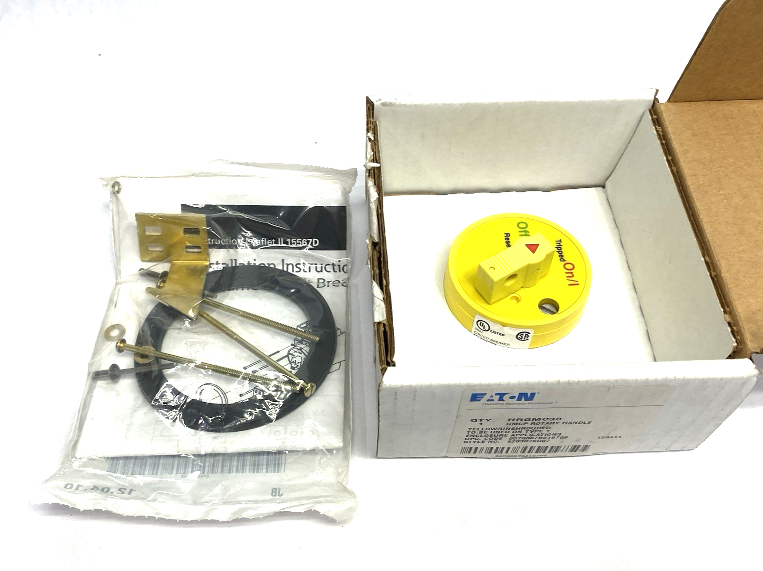 HRGMC30 | Eaton Unshrouded Yellow GMCP Rotary Handle Type 1 8703C76G07 - New – Open box - Maverick Industrial Sales