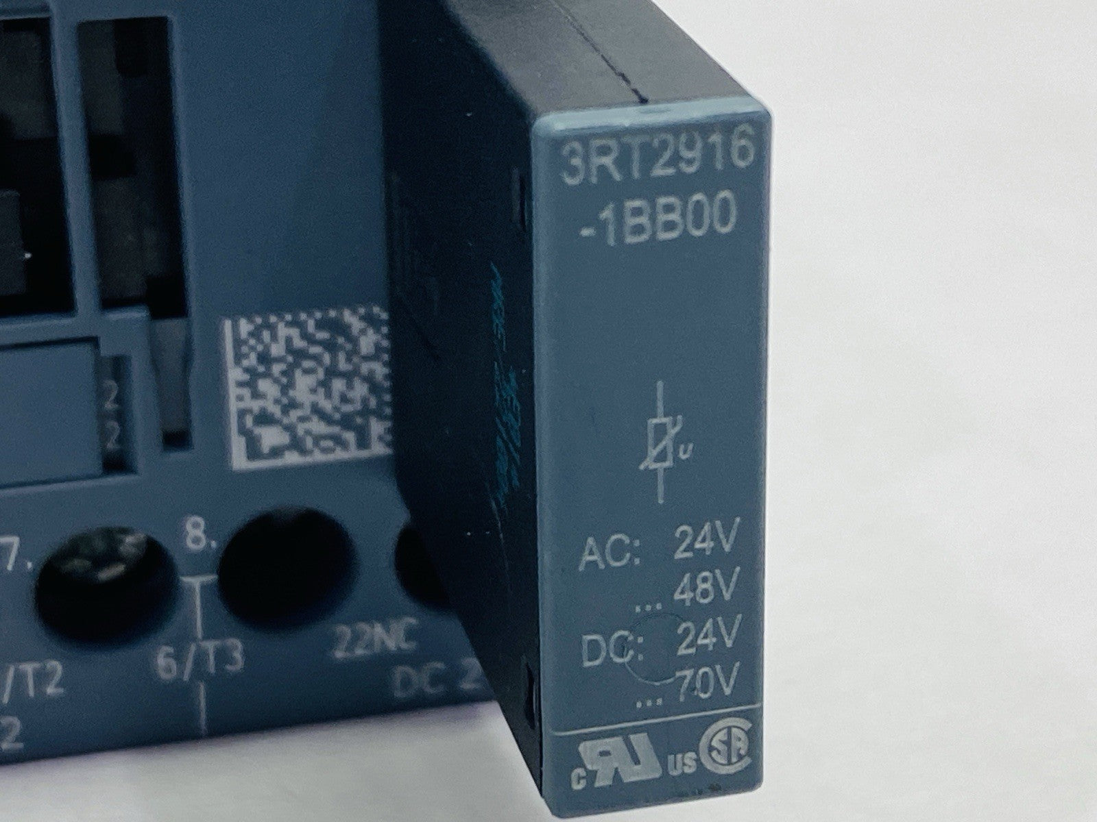 Siemens 3RT2017-1BB42 Power Contactor 3-Pole 12A 400V 24VDC w/ 3RT2916-1BB00 - Maverick Industrial Sales