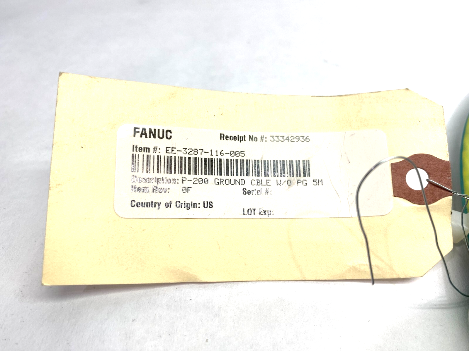 Fanuc EE-3287-116-005 Robot Ground Cable P-200 w/o PG 5m Length - Maverick Industrial Sales