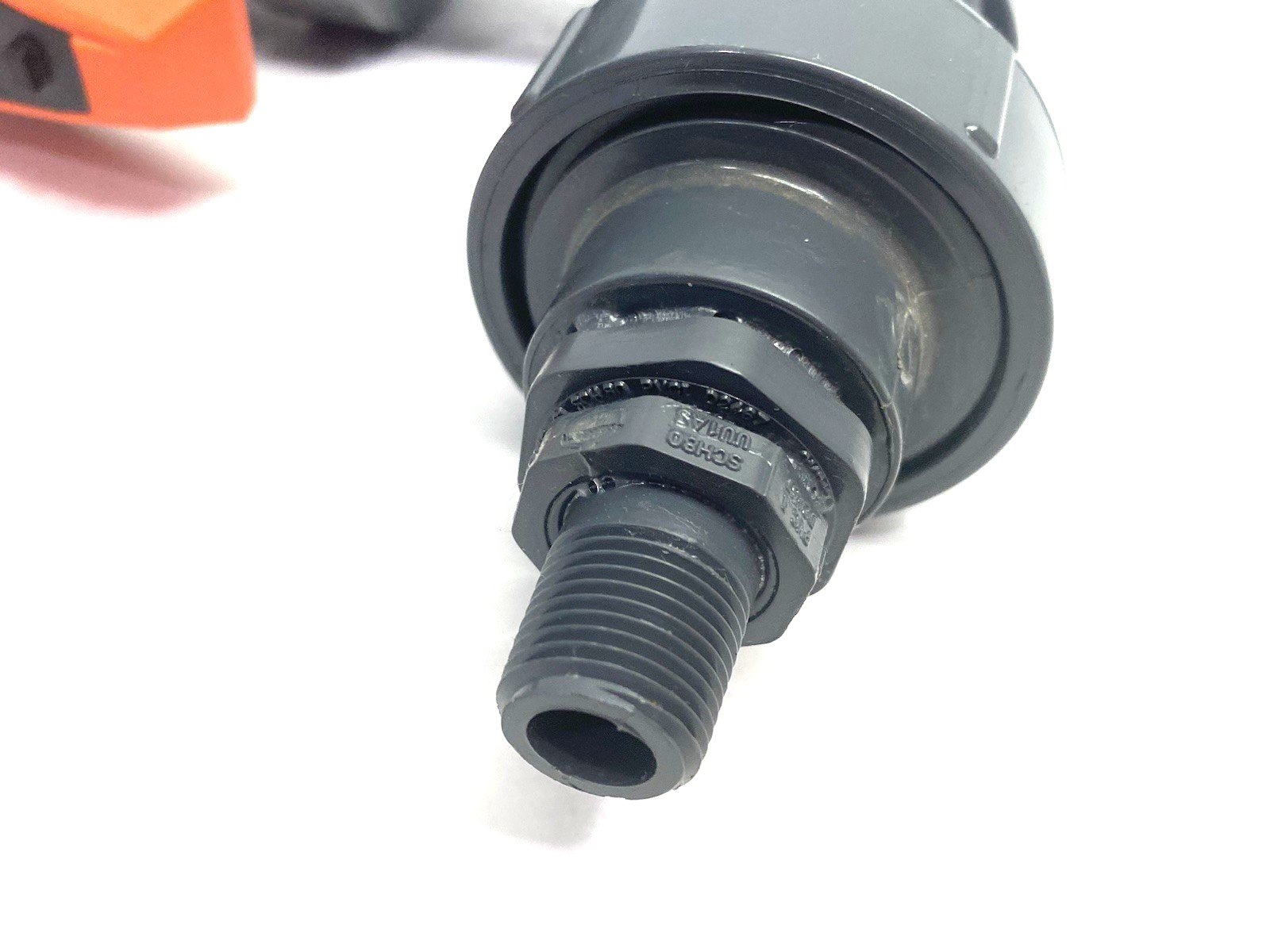 161546244 | Georg Fischer Typ 546 Pro Ball Valve PVC-U, 1" Socket Ends, to Rt Angle Adapter - New – Open box - Maverick Industrial Sales