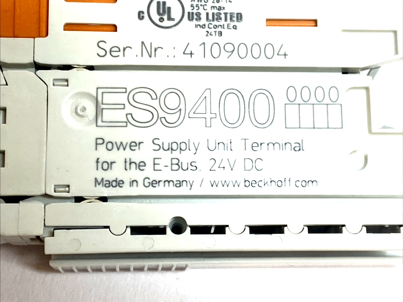 Beckhoff ES9400 EtherCAT Power Supply Terminal 24VDC 2A 10A Contacts - Maverick Industrial Sales
