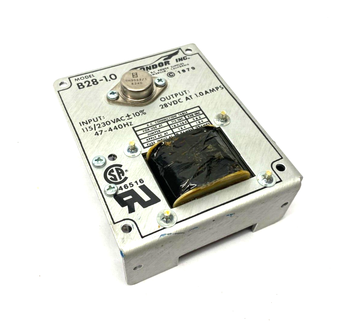Condor B28-1.0 Power Supply 115/230VAC Input, 28VDC @ 1.0A Output - Maverick Industrial Sales