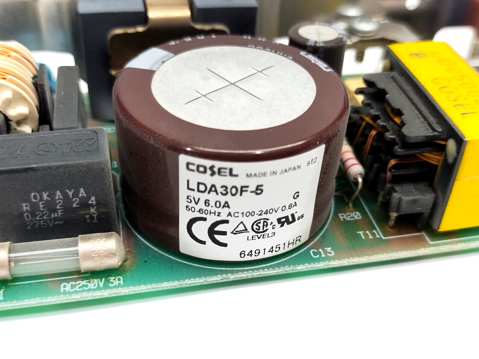 Cosel LDA30F-5 Power Supply 100-240VAC 0.8A 5VDC 6A 30W - Maverick Industrial Sales