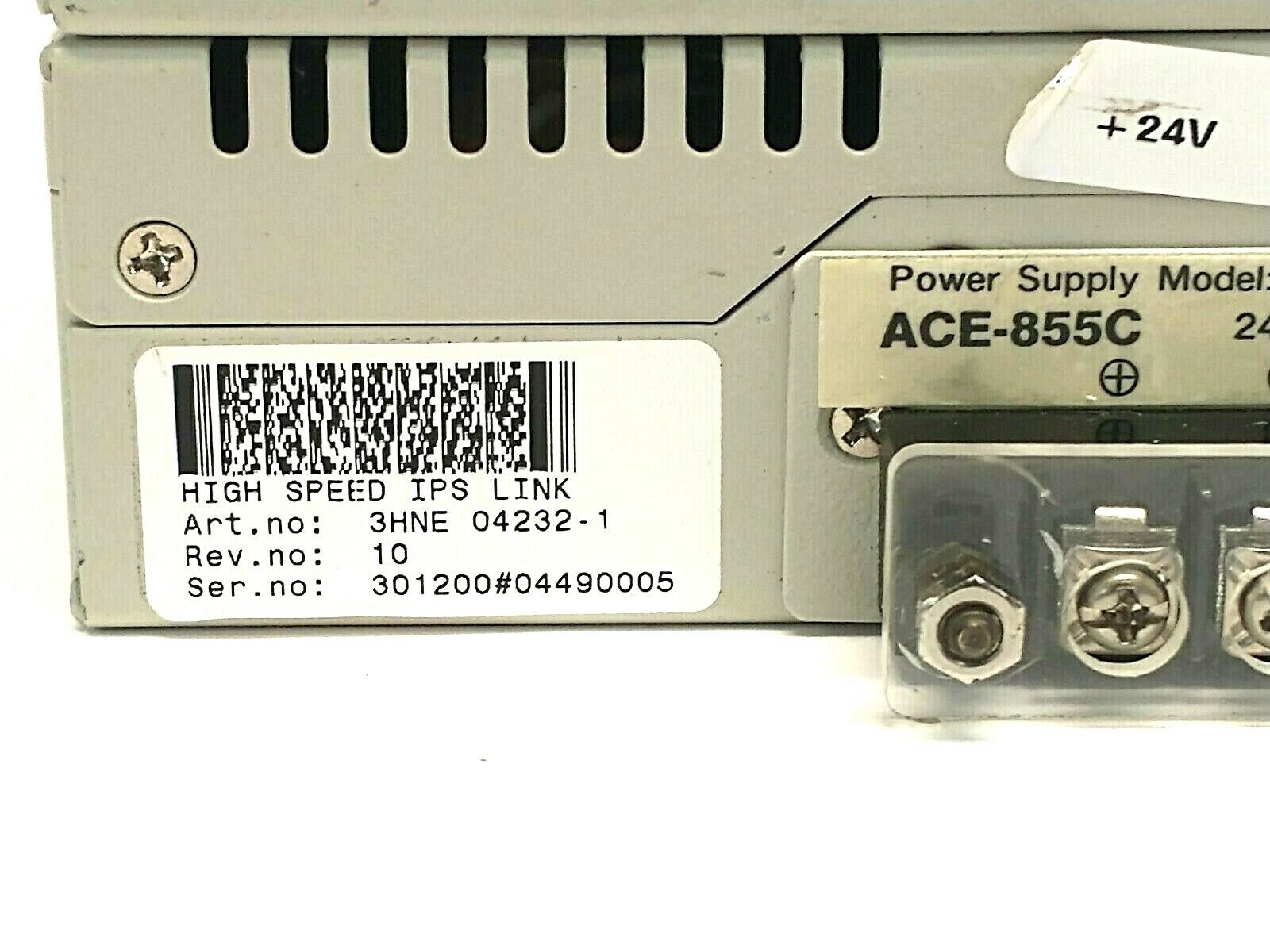 ABB 3HNE 04232-1 Rev. 10 High Speed IPS Link CPU w/ ACE-855C Power Supply 24VDC - Maverick Industrial Sales