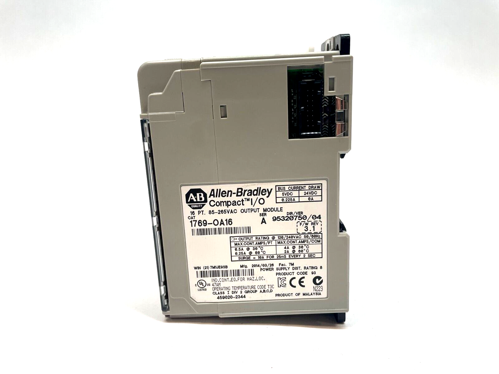 Allen Bradley 1769-OA16 Ser. A, CompactLogix 16 PT 85-265VAC Output Module - Maverick Industrial Sales