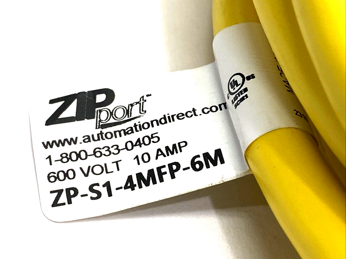 ZP-S1-4MFP-6M | Automation Direct ZIPport Cordset 7/8" 4-Pin Male To Female 6m - New – Open box - Maverick Industrial Sales