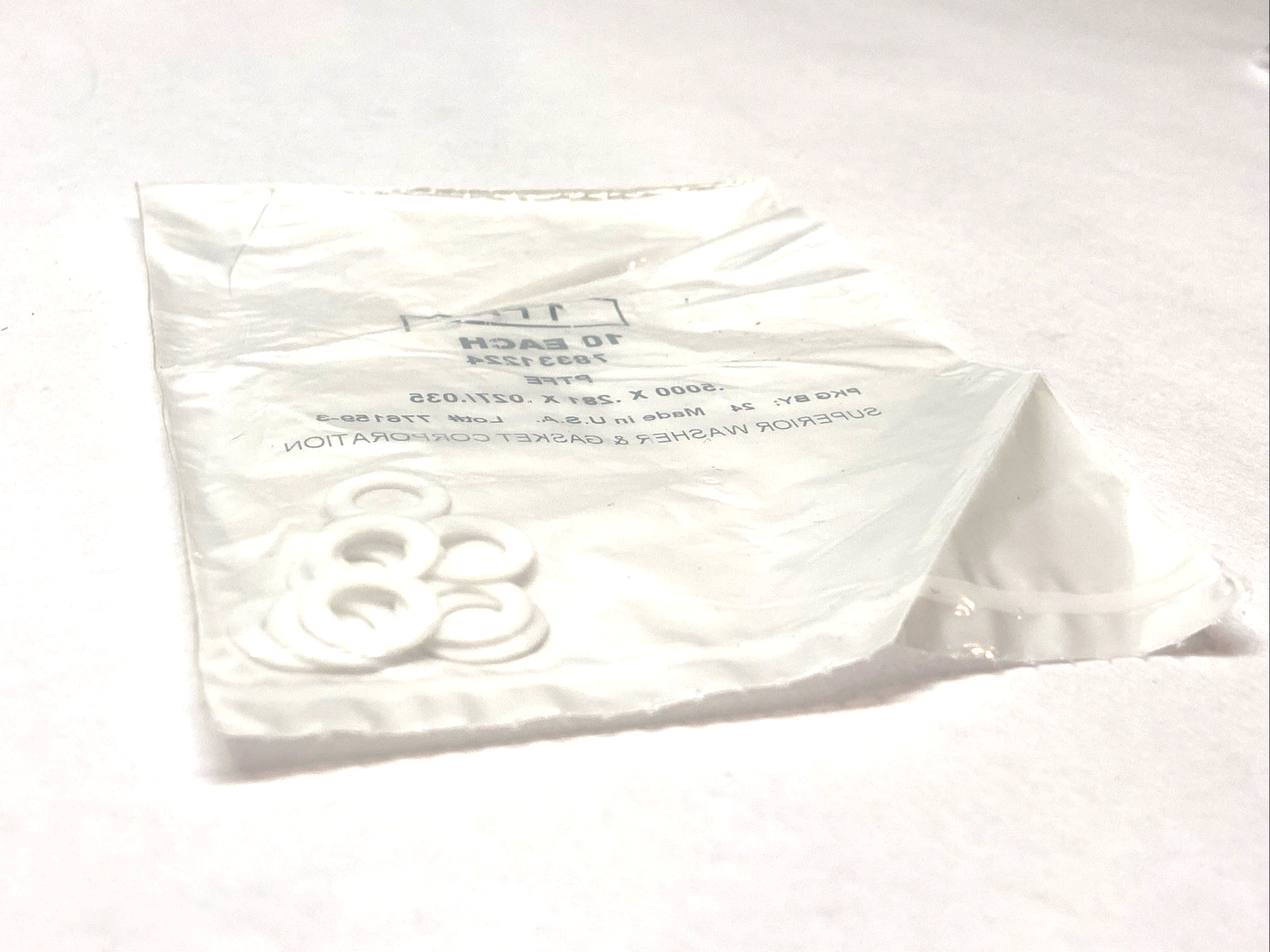 78331224 | Superior Washer & Gasket PTFE Washer PKG OF 10, LOT OF 2 - New - Maverick Industrial Sales
