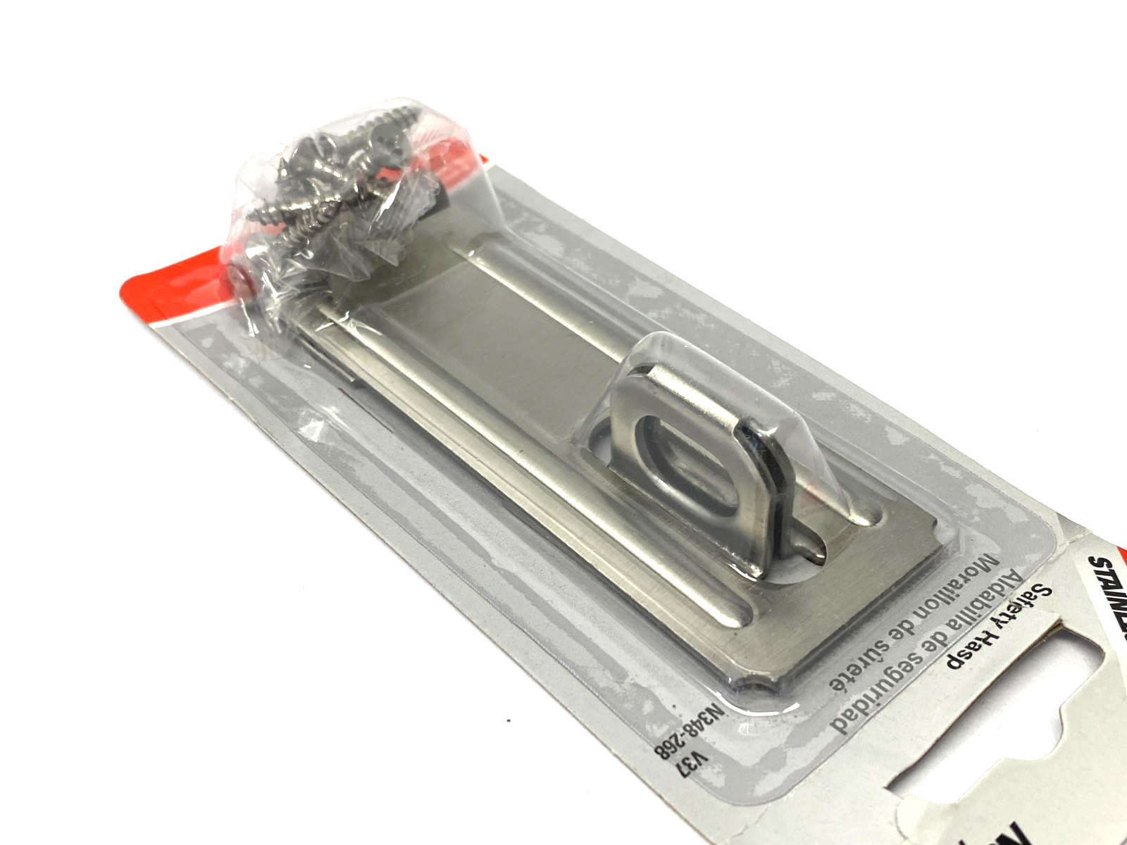 National Hardware N348-268 Stainless Steel Safety Hasp 4-1/2" - Maverick Industrial Sales