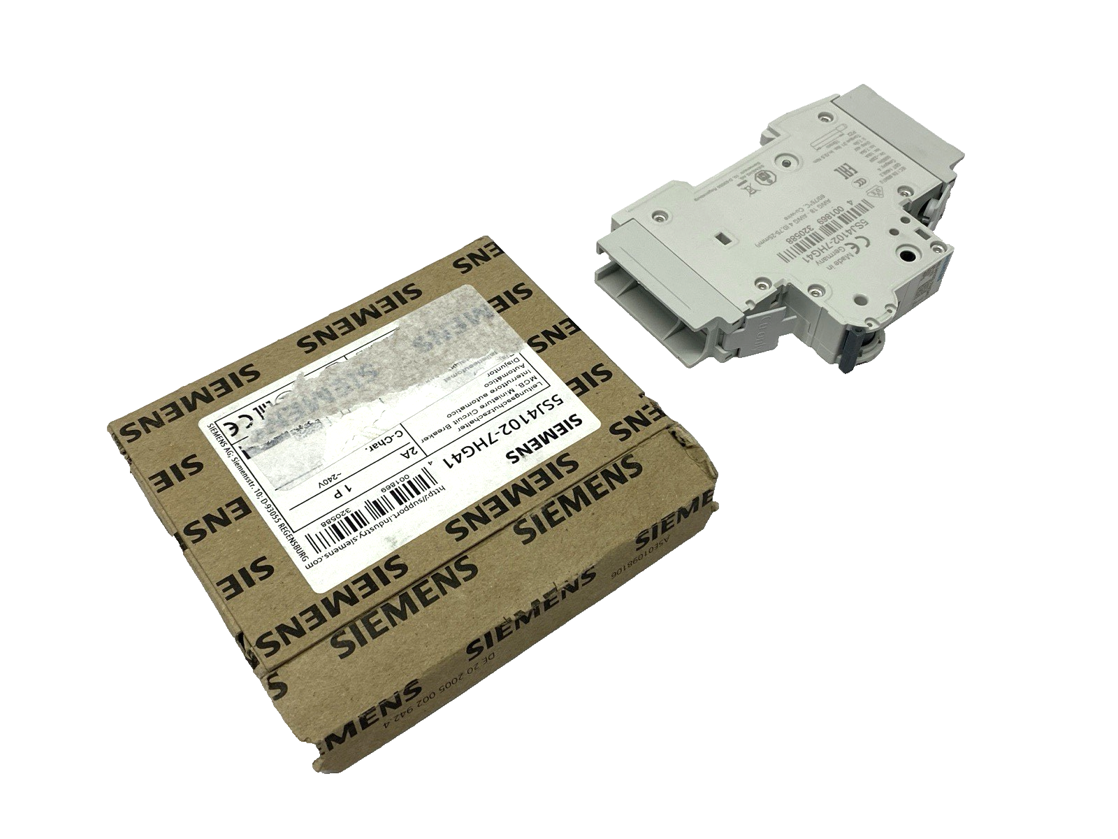 Siemens 5SJ4102-7HG41 Miniature Circuit Breaker 1-Pole C-Trip 240V 14kA 2A - Maverick Industrial Sales