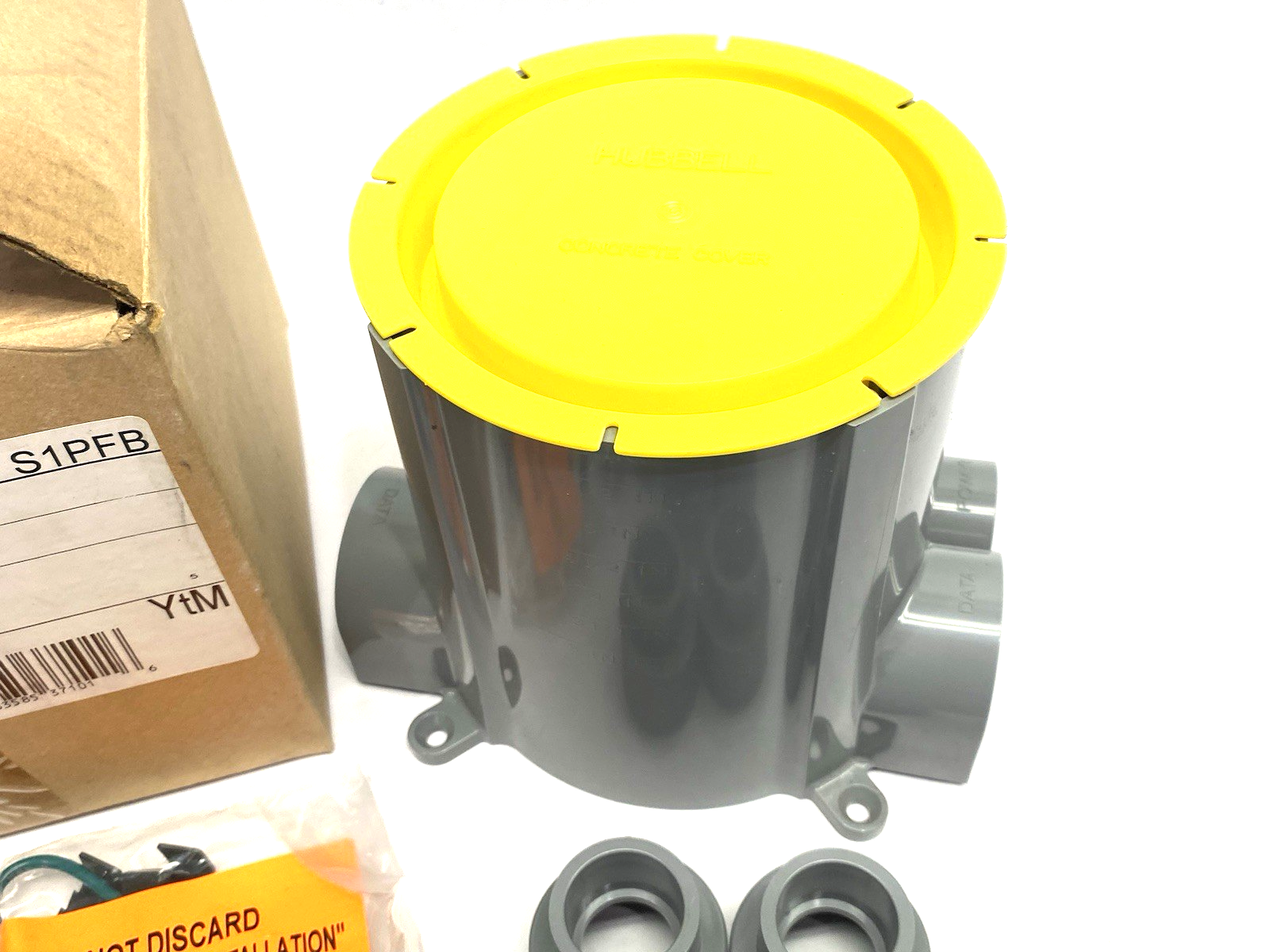 Hubbell S1PFB Round Flush Floorbox, PVC, 3.00" Minimum Dept of Pour - Maverick Industrial Sales
