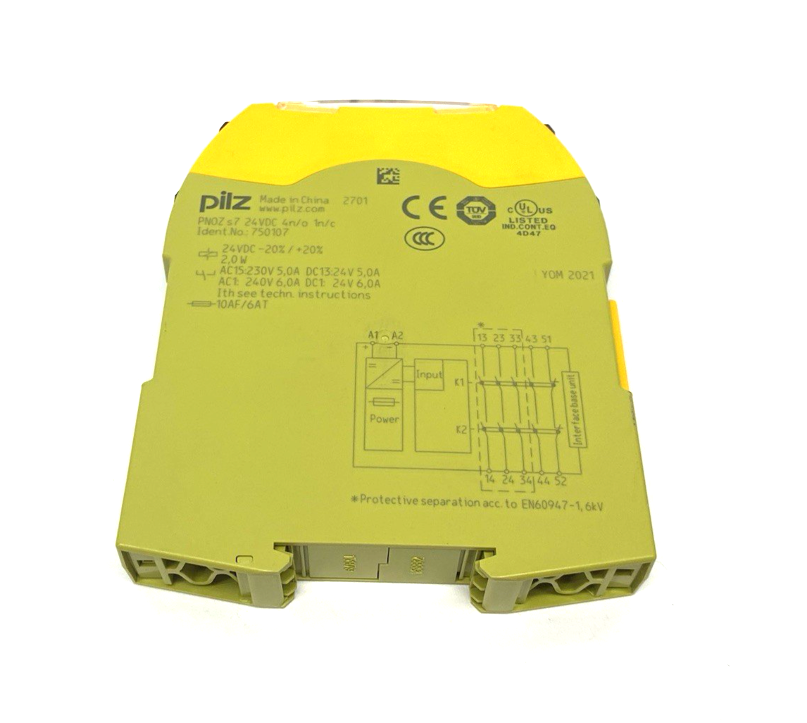 750107 | Pilz sigma Contact Expansion Safety Relay PNOZ s7 24VDC 4 n/o 1 n/c - New – Open box - Maverick Industrial Sales