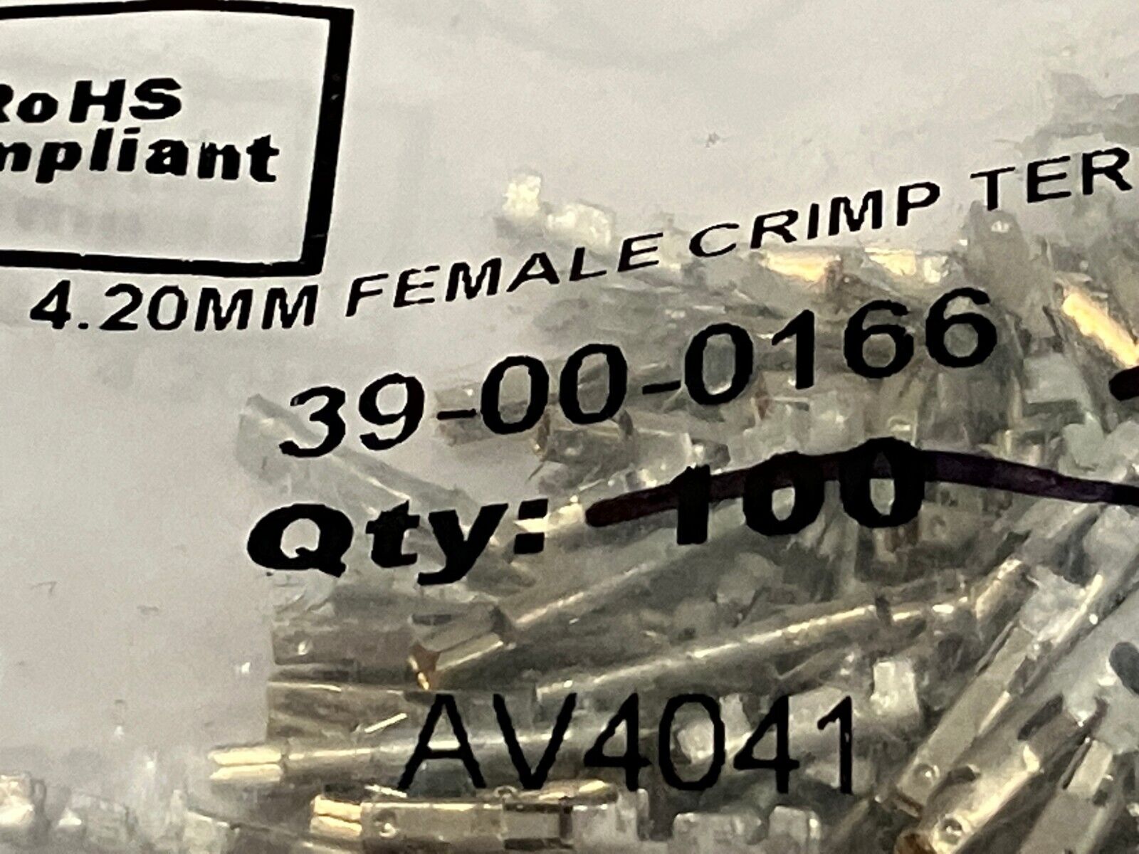 Waldom 39-00-0166 Female Crimp Terminal 4.20mm PKG OF 75 - Maverick Industrial Sales