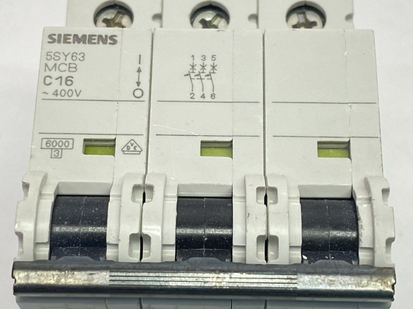 Siemens 5SY6316-7 MCB C16 Circuit Breaker 3-Pole 16A 400V - Maverick Industrial Sales