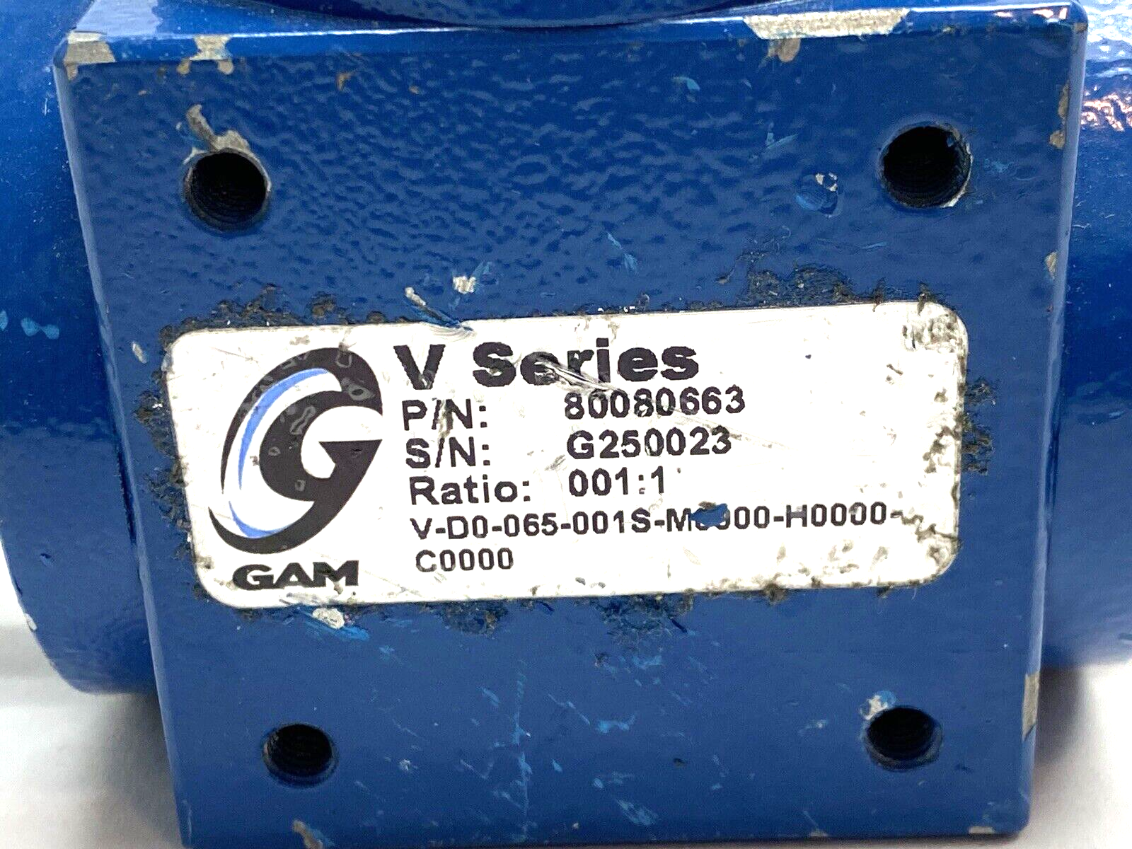 GAM 80080663 Spiral Bevel Gearbox V-D0-065-001S-M0000-H0000-C0000 - Maverick Industrial Sales