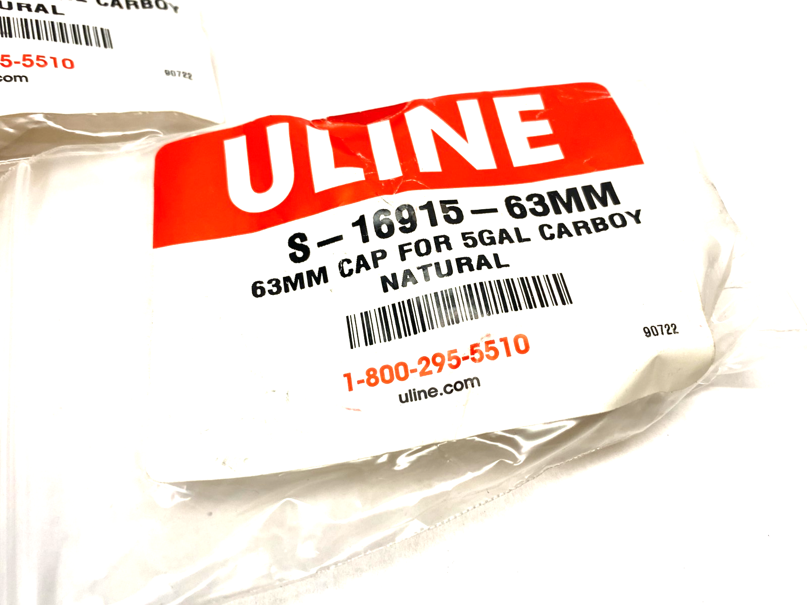 S-16915-63MM | Uline Cap for 5gal Carboy 63mm LOT OF 3 - New - Maverick Industrial Sales
