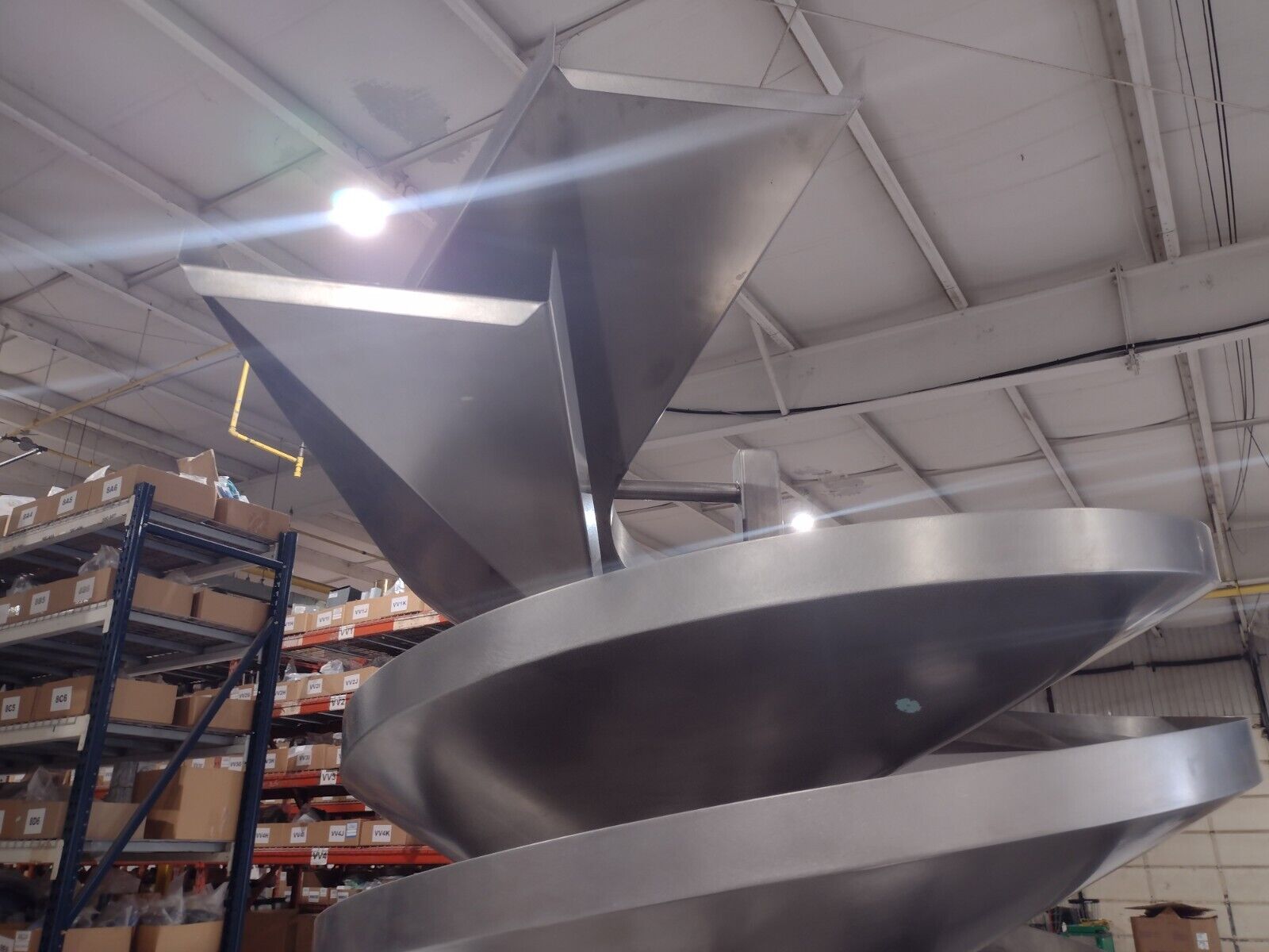 Parts Material Feeding Double Slide Chute Feed Ramps 105" H 11" W,  RH Discharge - Maverick Industrial Sales