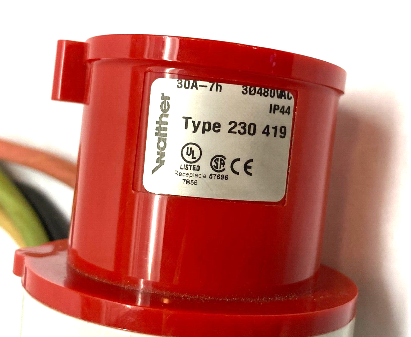 Walther 230419 Pin and Sleeve Splashproof Plug Receptacle IP44 380VAC 30A-7h - Maverick Industrial Sales