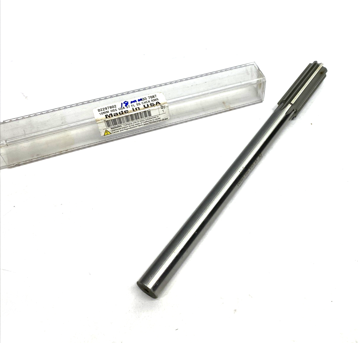 02297802 | Chucking Reamer: 18.00 mm, 9" OAL, 2-1/4" Flute Length, Straight - Used - Maverick Industrial Sales