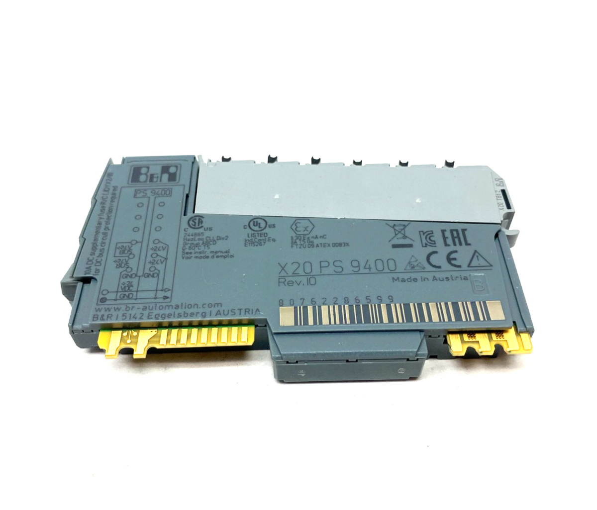 B&R Automation X20PS9400 Bus Controller Supply Module, Internal I/O, X2X Link - Maverick Industrial Sales