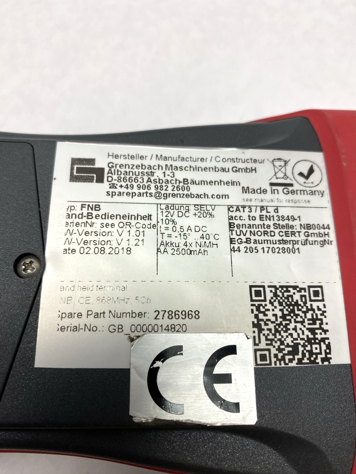 Grenzebach 2786968 Hand Held Terminal - Maverick Industrial Sales