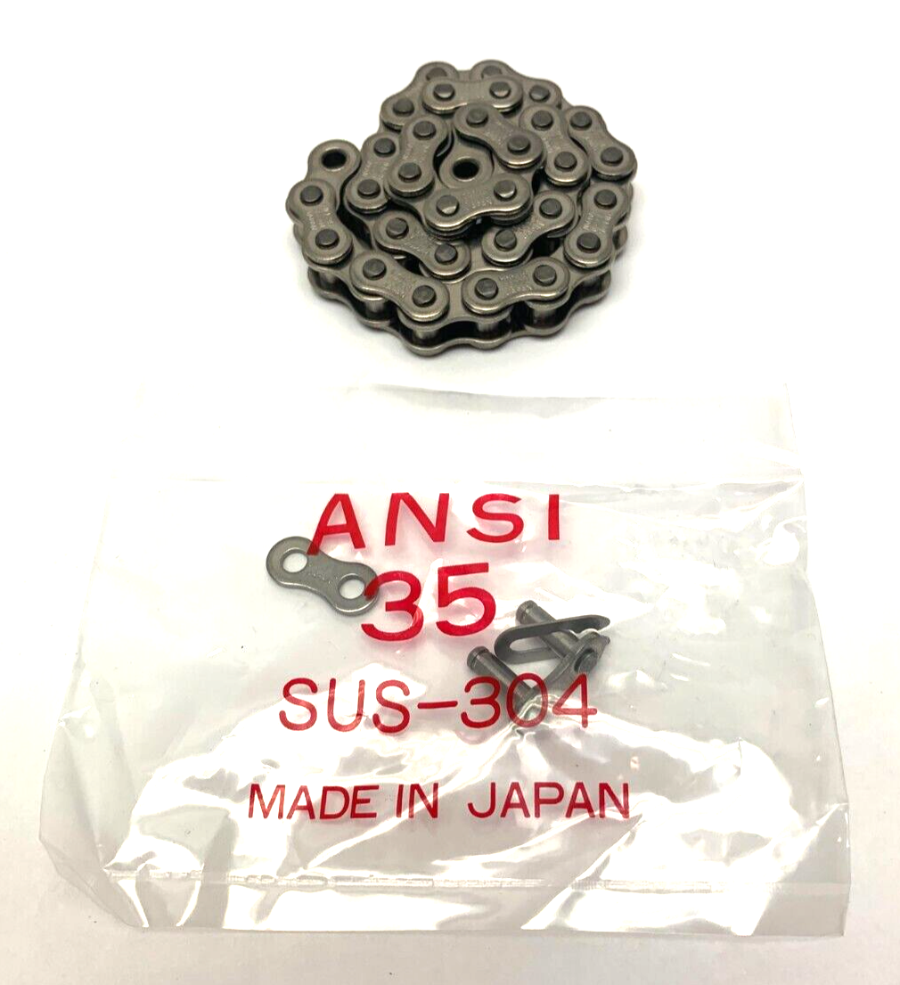 HHK Chain SR035R1X=1FT Stainless Steel Roller Chain Link 1' - Maverick Industrial Sales