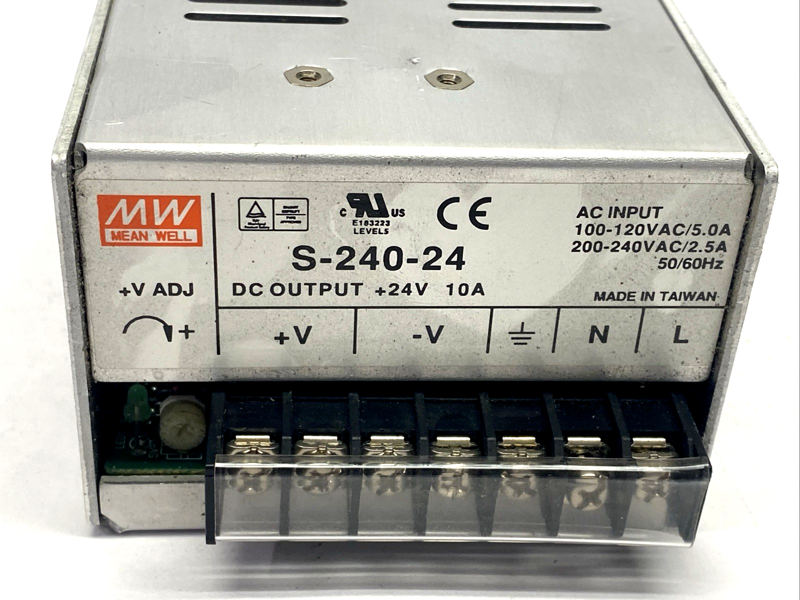 S-240-24 | Mean Well Power Supply 100-240VAC 24VDC 10A - Used - Maverick Industrial Sales