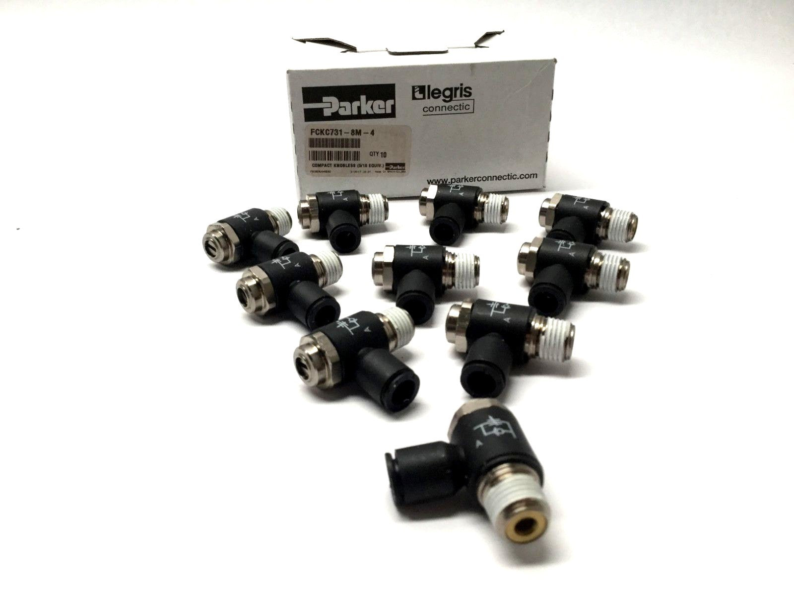 Parker FCKC731-8M-4 Compact Knob-less Flow Control Regulators LOT OF 10 - Maverick Industrial Sales