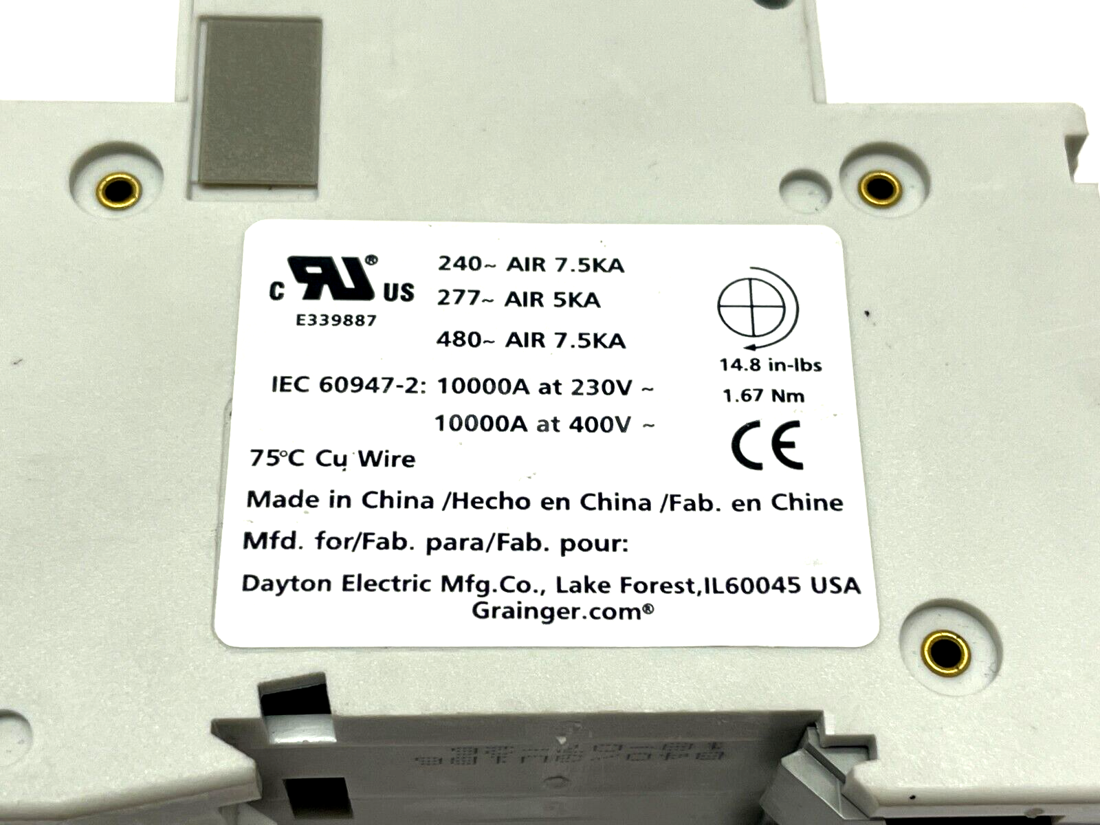 Dayton 5ZUY9 Supplementary Protector 40A 480V - Maverick Industrial Sales