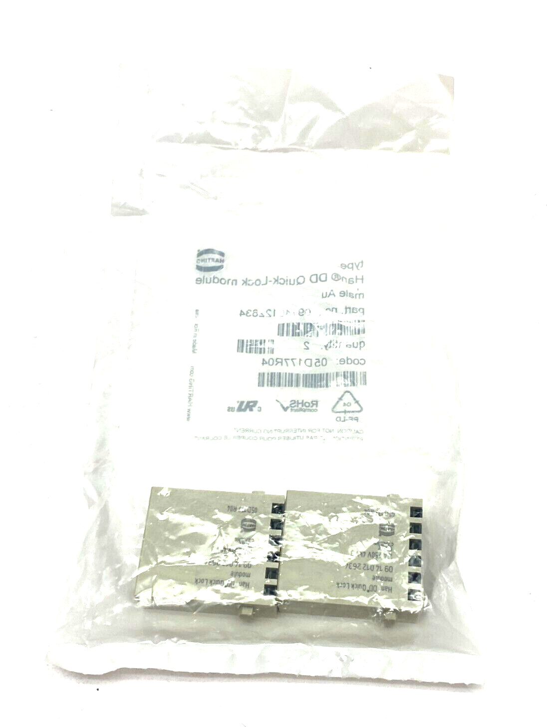 09140122634 | Harting Han DD Heavy Duty Quick-Lock Module Plug PKG OF 2 - New - Maverick Industrial Sales