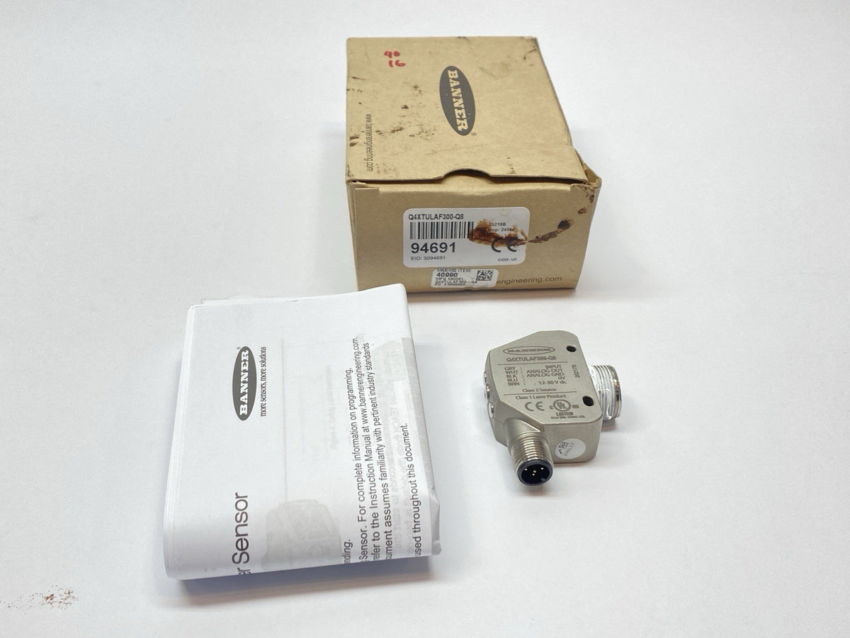 Banner Q4XTULAF300-Q8 All-Purpose Photoelectric Laser Sensor 300mm Range 94691 - Maverick Industrial Sales