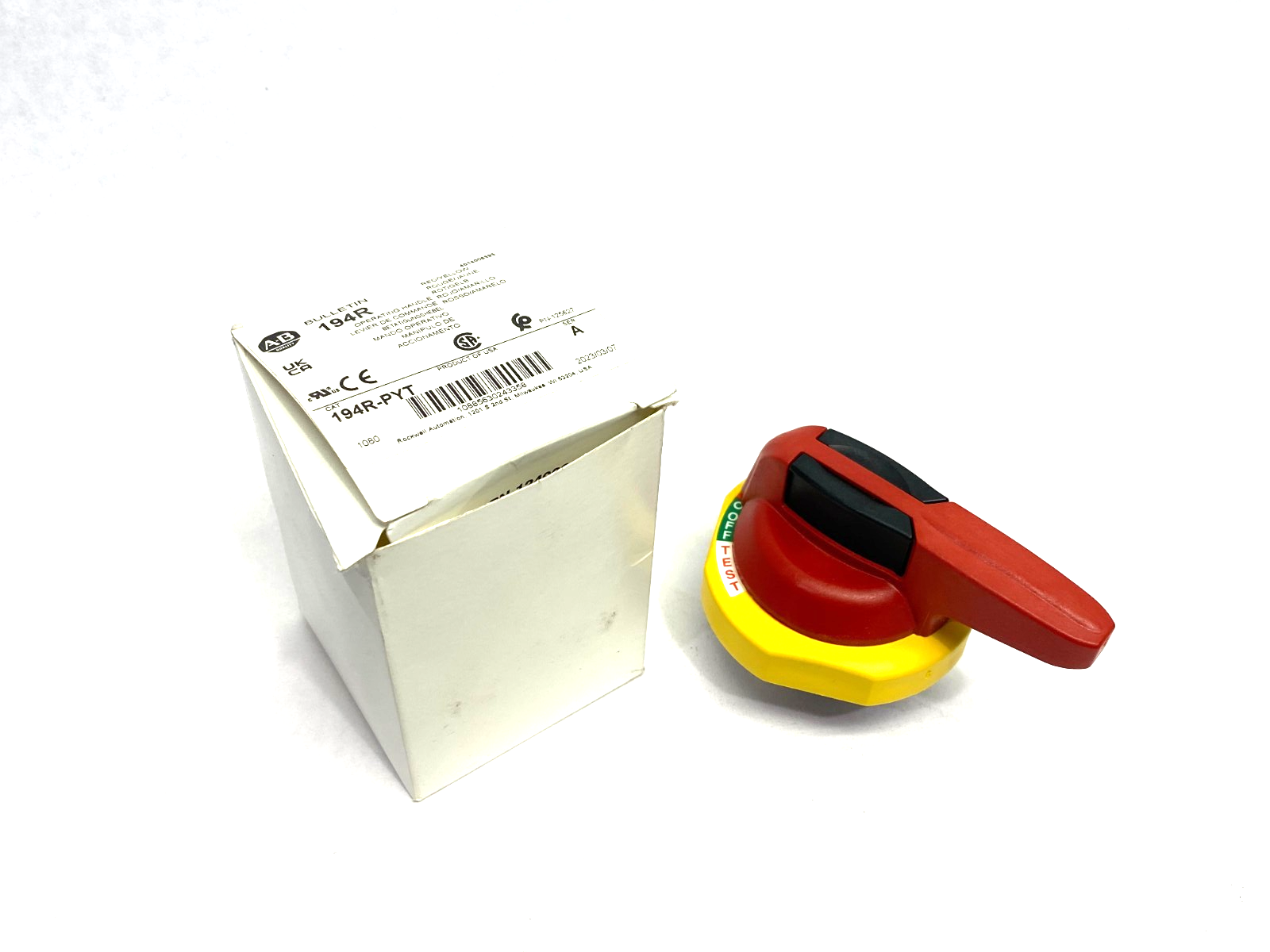 Allen Bradley 194R-PYT Ser. A Operating Disconnect Handle Red/Yellow - Maverick Industrial Sales