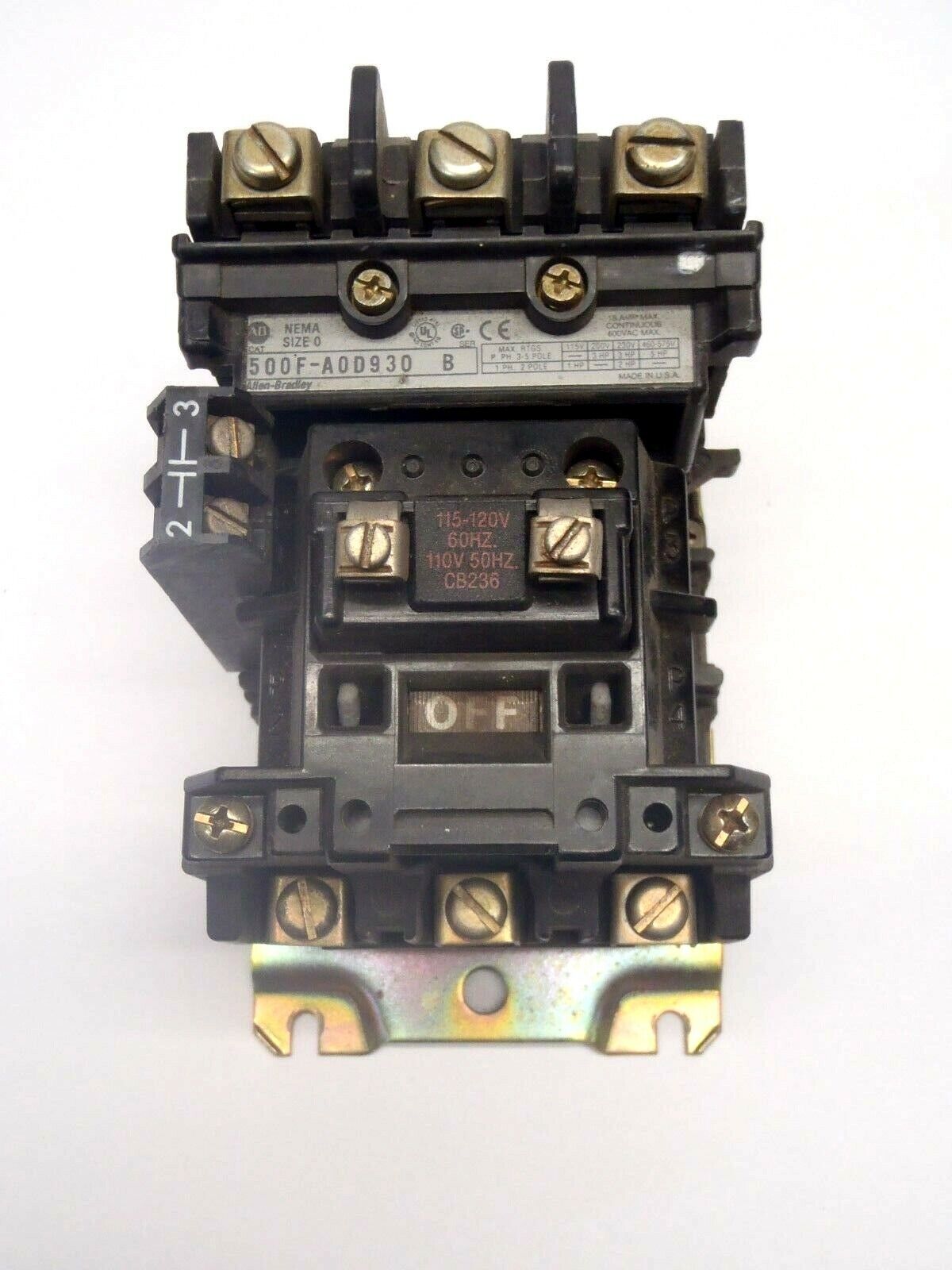 Allen Bradley 500F-A0D930 Series B Contactor 595-A Auxiliary Contact - Maverick Industrial Sales