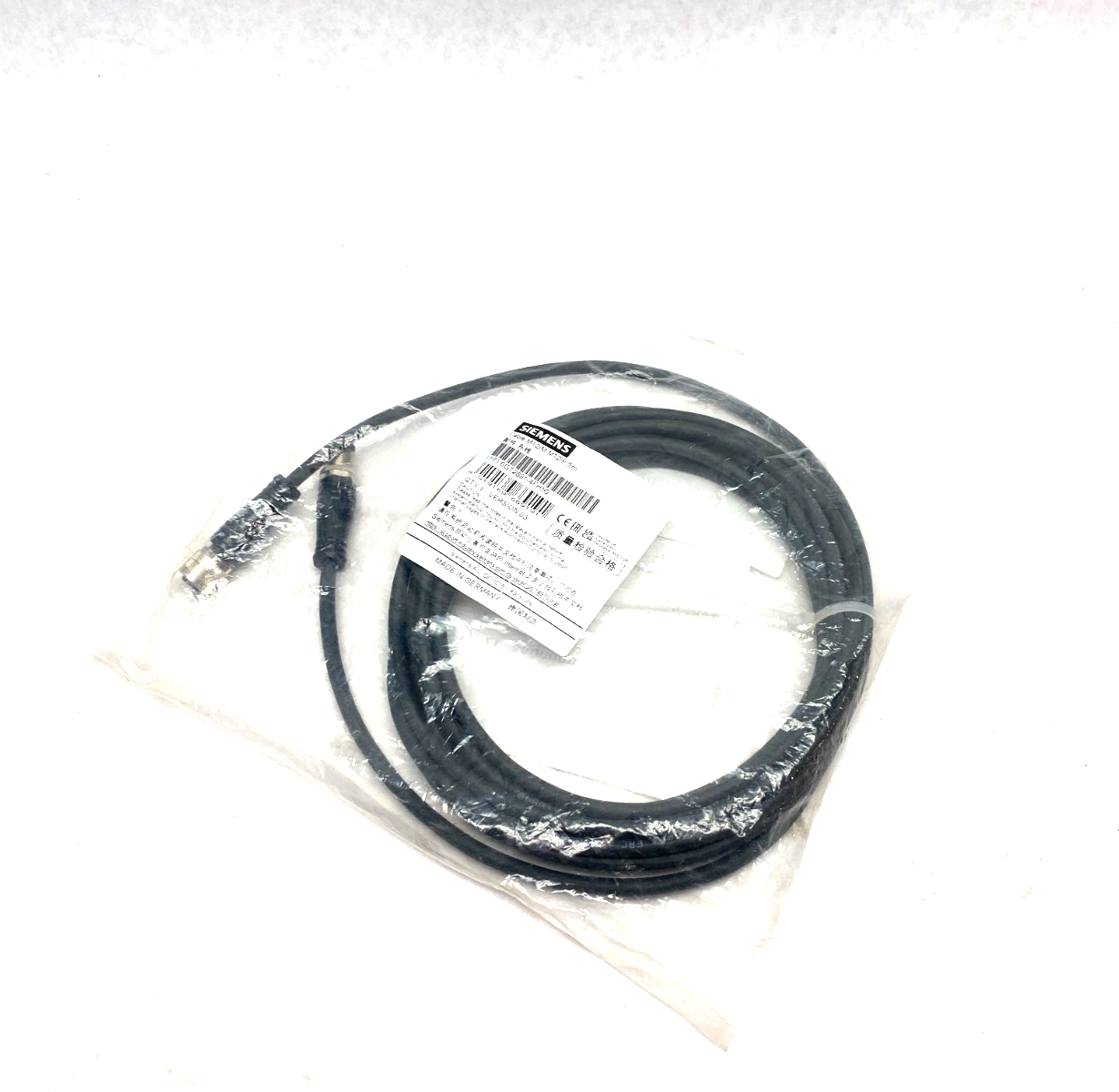 Siemens 6GT2891-4FH50 SIMATIC RF MV Plug-In Cable M12/M to M12/F, 5m Length - Maverick Industrial Sales