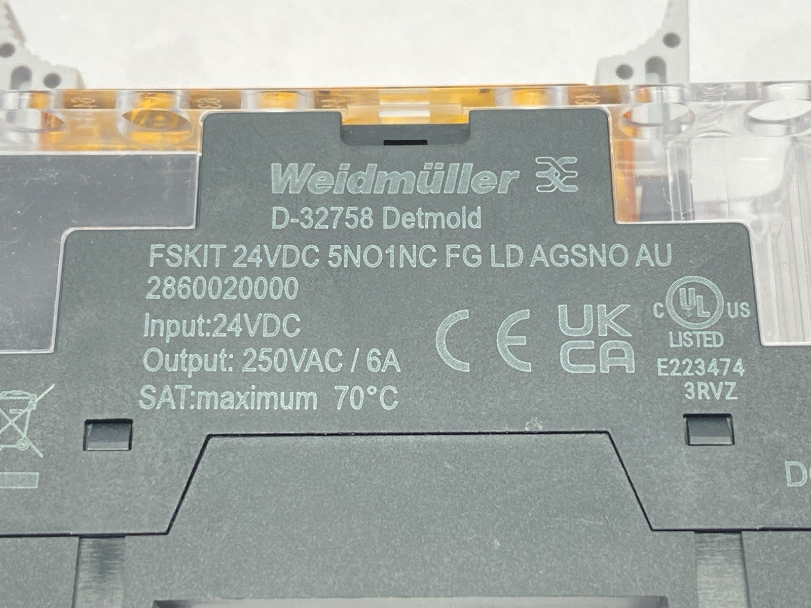 Weidmuller FSKIT 24VDC 5NO1NC FG LD AGSNO AU Relay Module 6A 24VDC 2860020000 - Maverick Industrial Sales