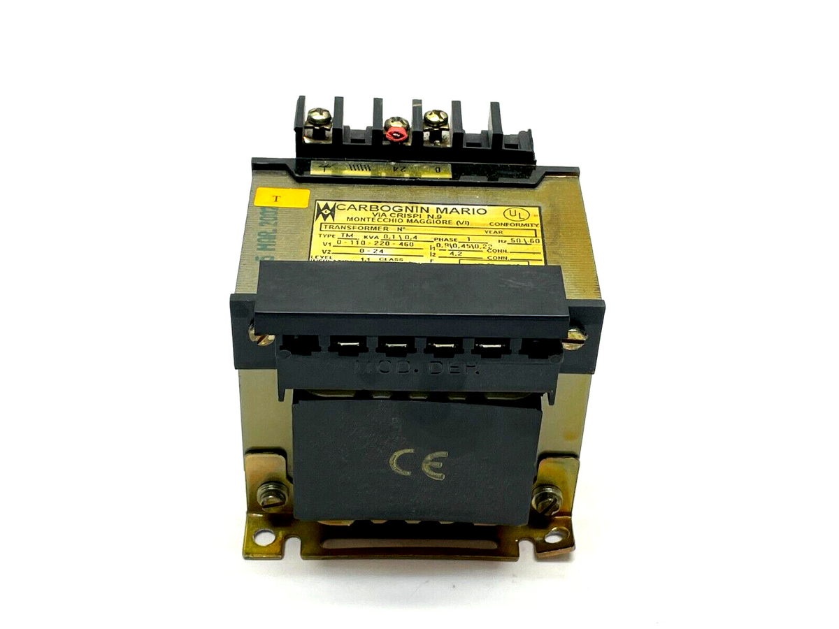 N.9 | Carbognin Mario Single Phase Transformer Type TM 0/110/220/460 50/60Hz - Maverick Industrial Sales