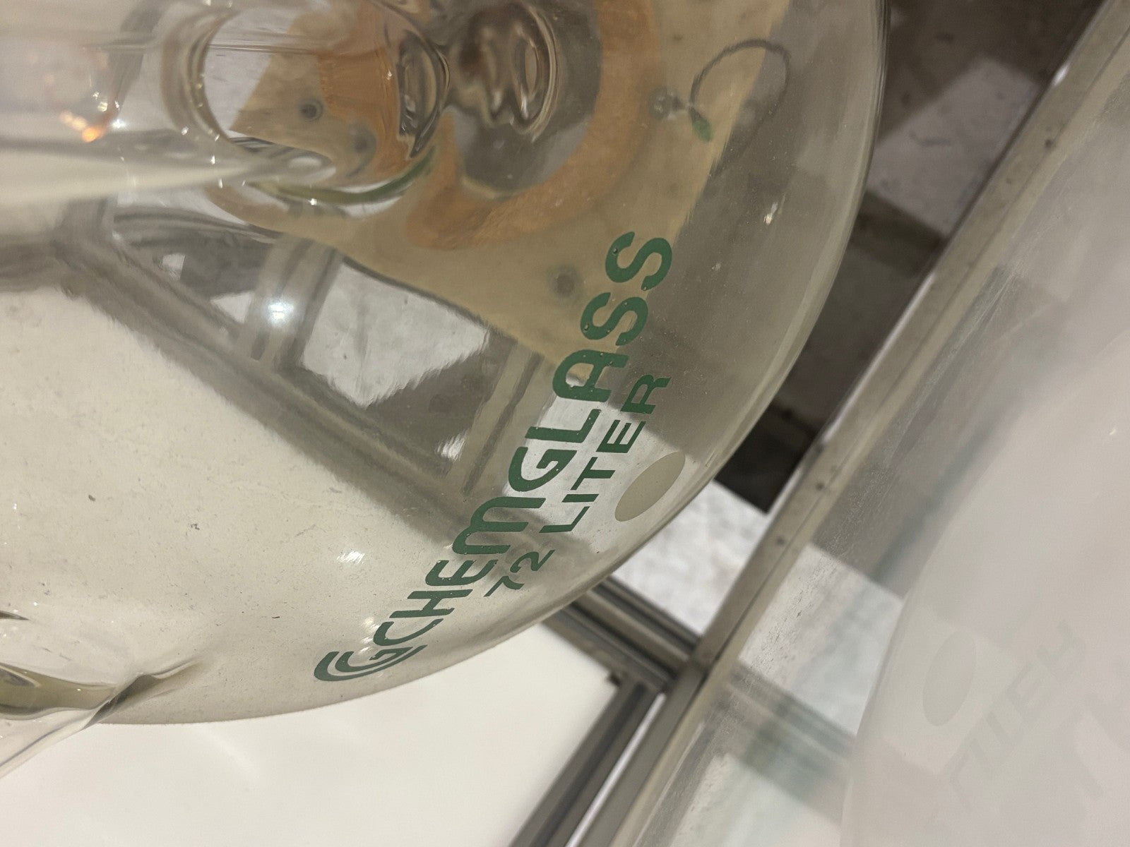 72L | Chemglass 72 Liter Reactor Flask with varios fixtures and attachments, - Used - Maverick Industrial Sales