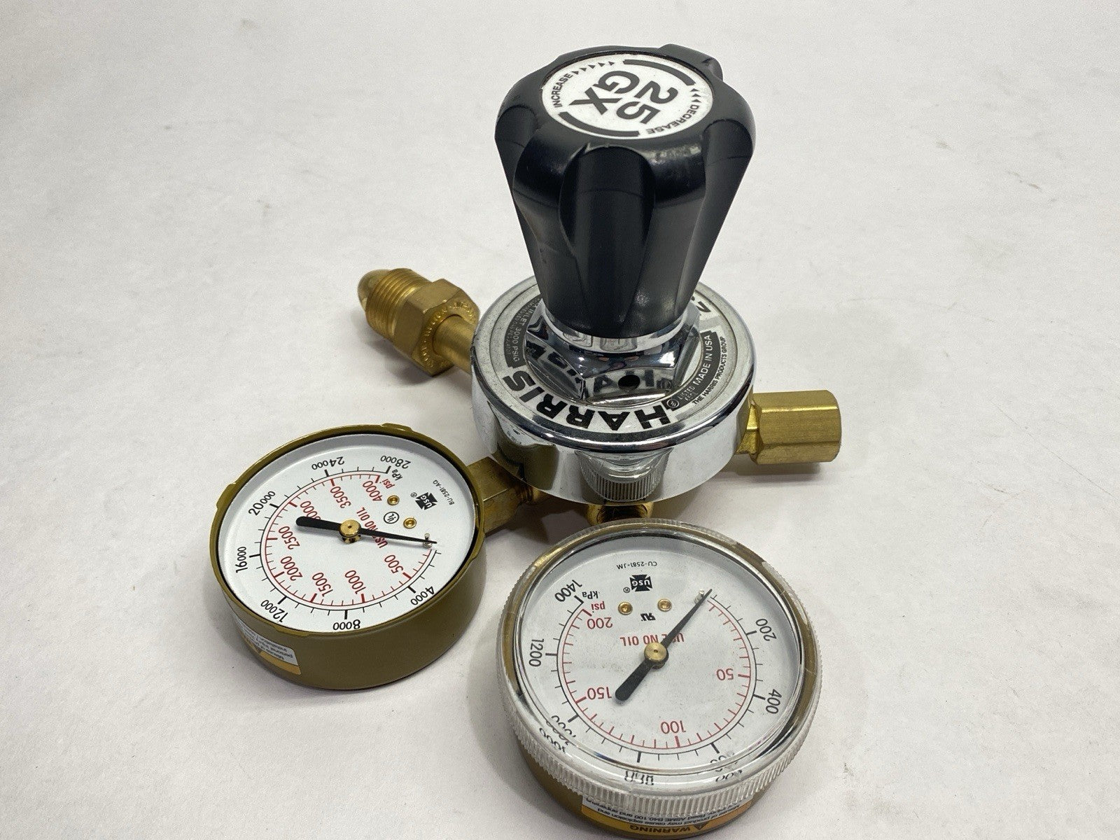 25GX-145 | Harris Single Stage Compressed Gas Regulator 3000 PSIG - Used - Maverick Industrial Sales