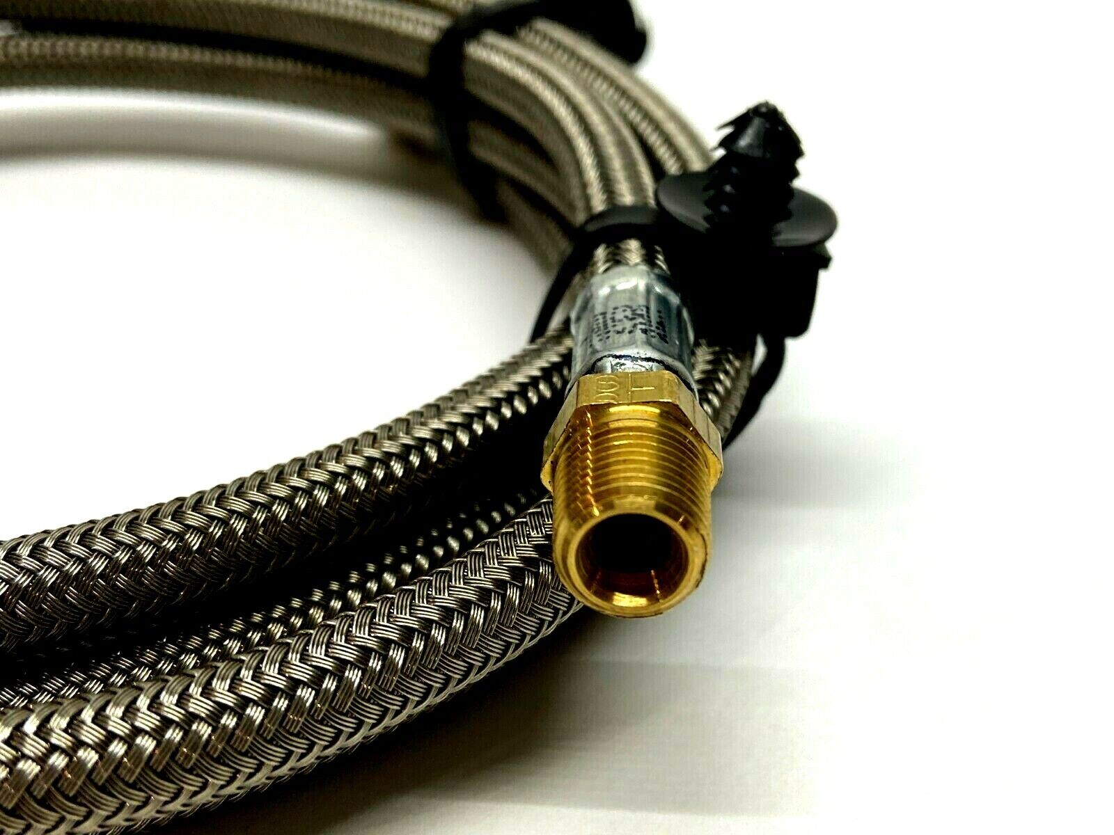 Stainless Steel Braided 6' Hose w/ 7/16" Dual Male Connector Fittings - Maverick Industrial Sales